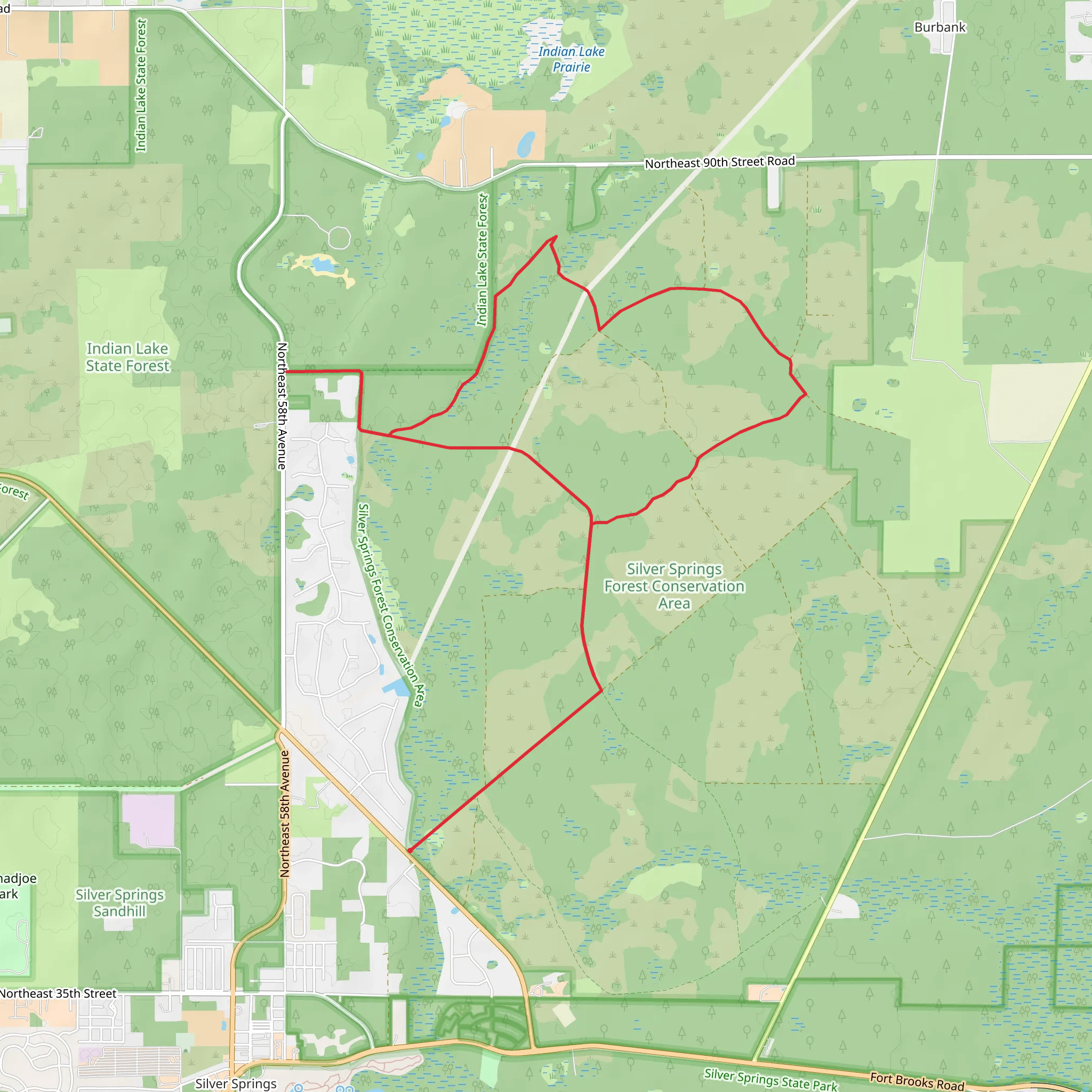 Red Blaze Loop Trail mobile static map