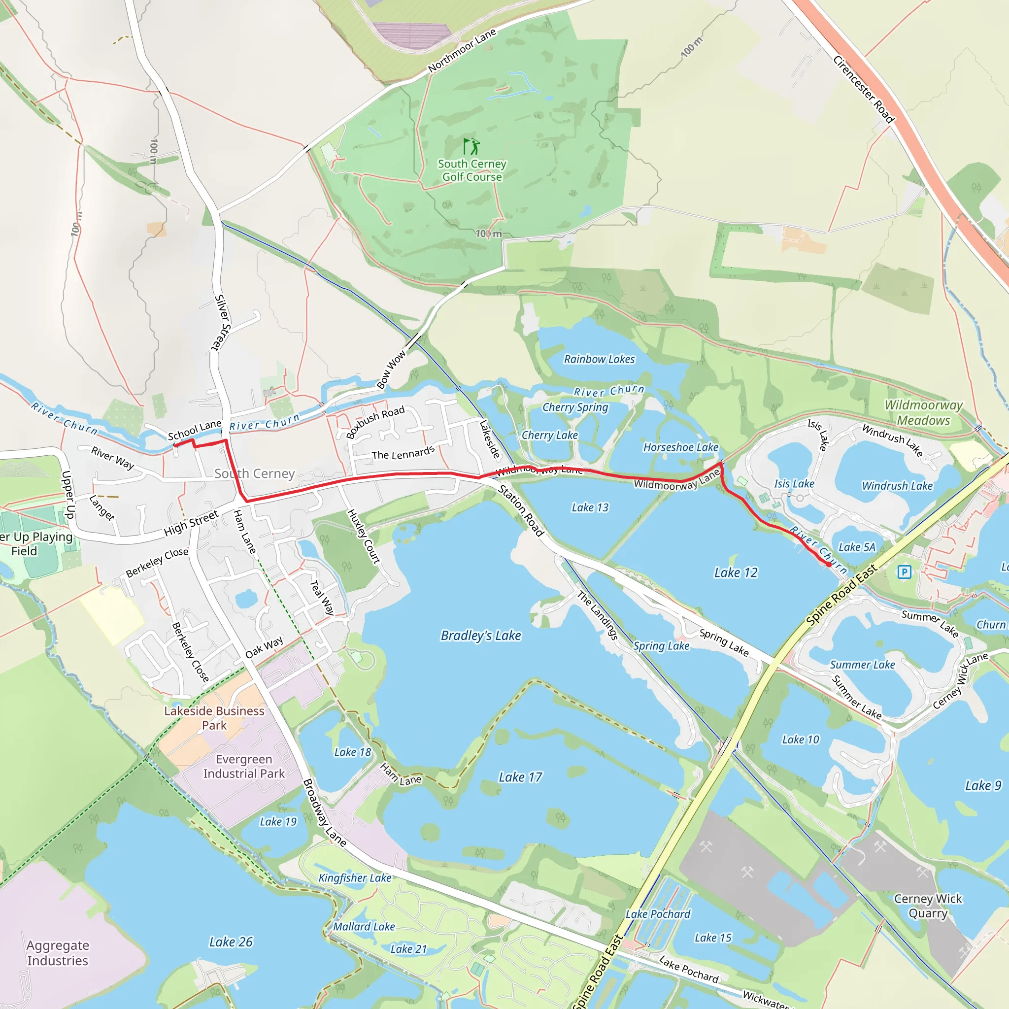 Lake 12 and South Cerney Walk mobile static map