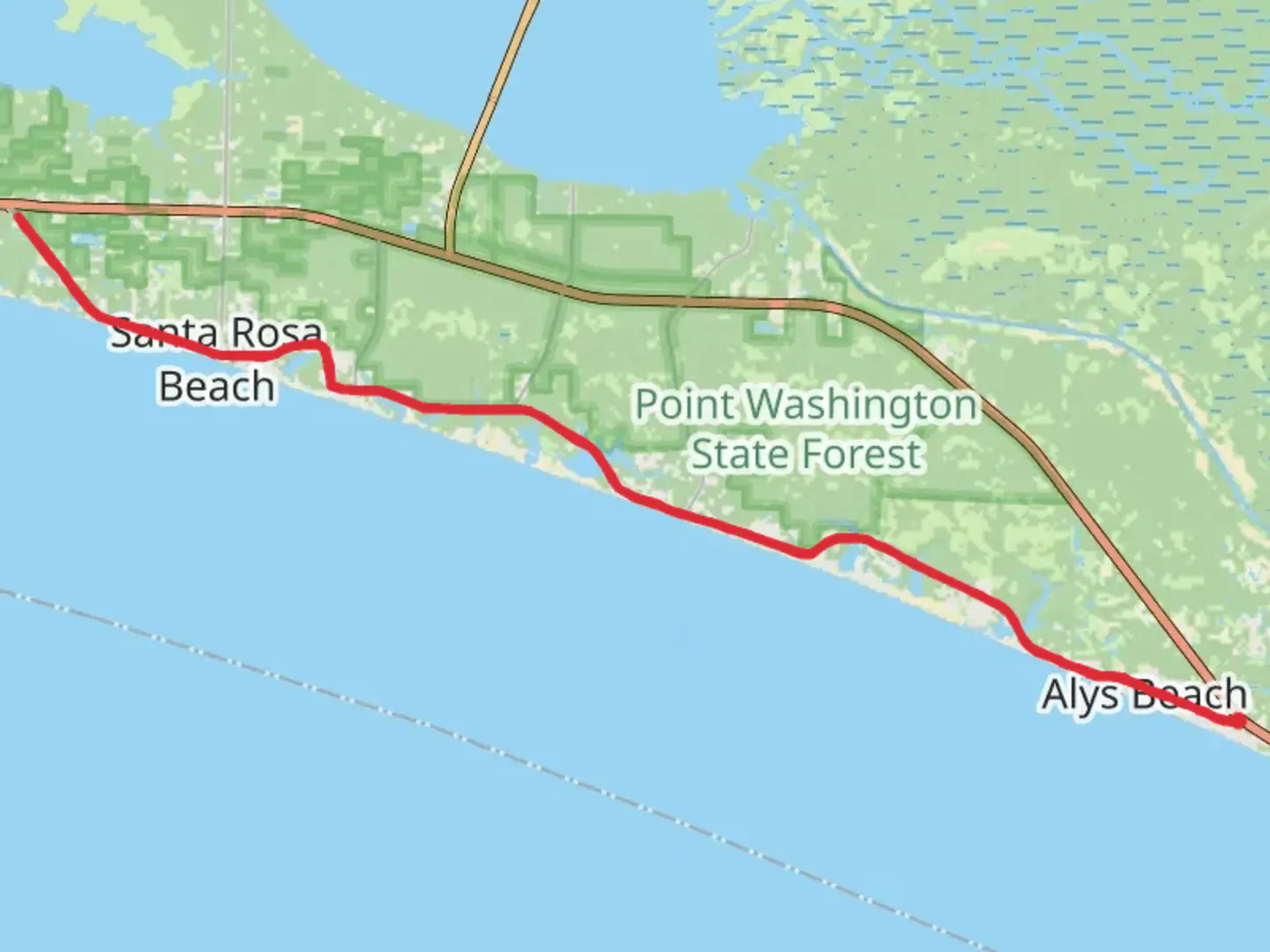 An image depicting the trail Timpoochee Trail and its surrounding area.
