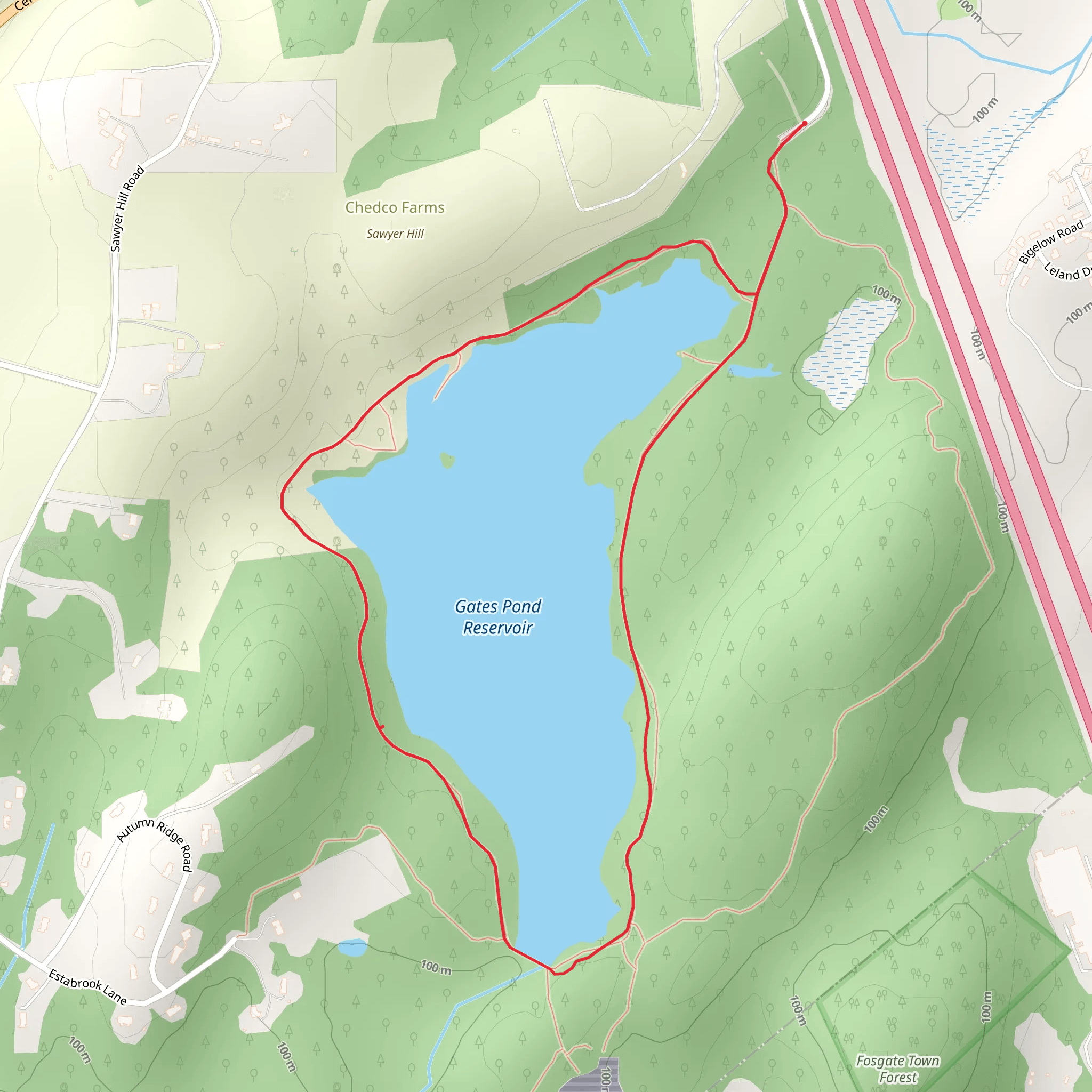 Gates Pond Loop Trail mobile static map