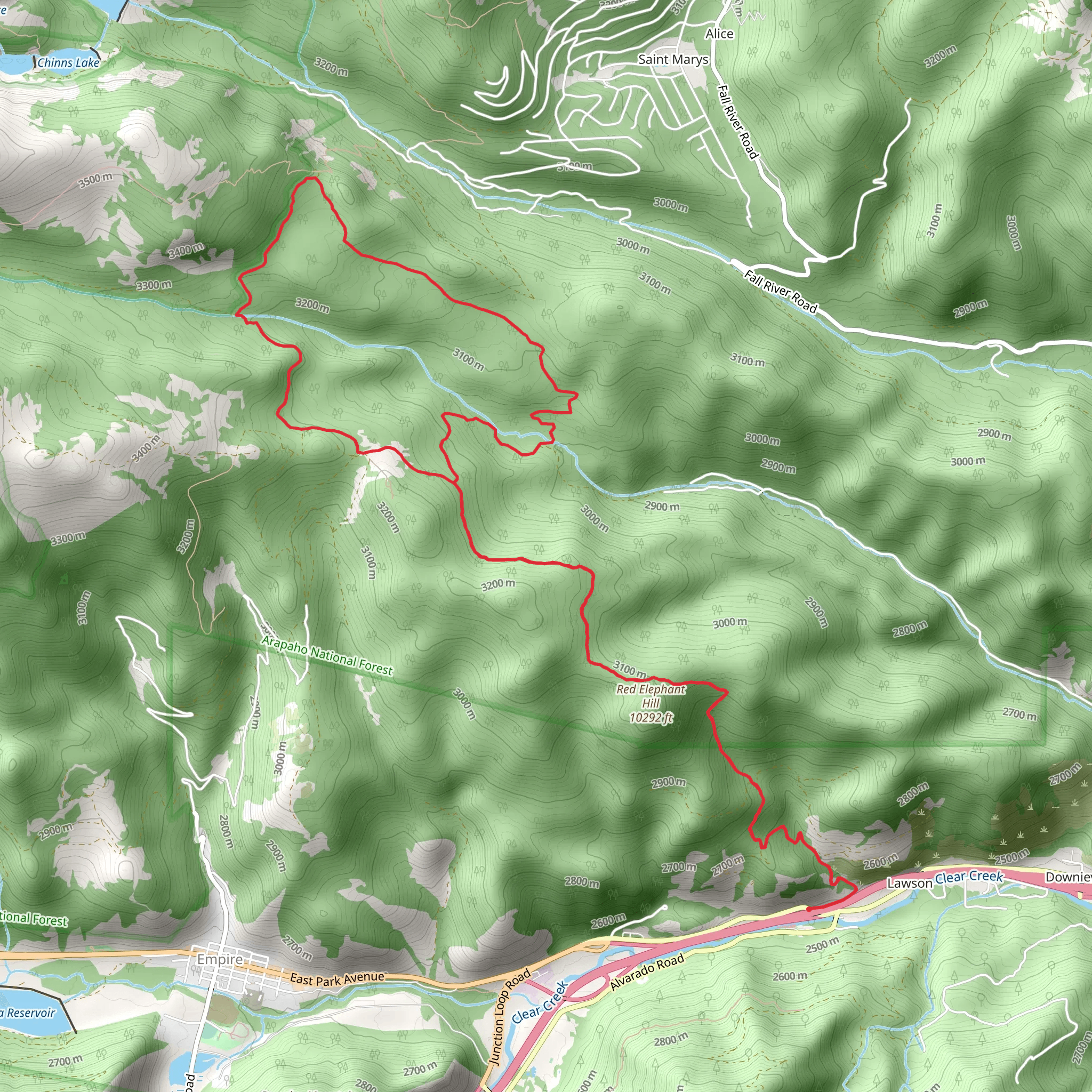 Red Elephant Hill - North Empire Creek Loop mobile static map