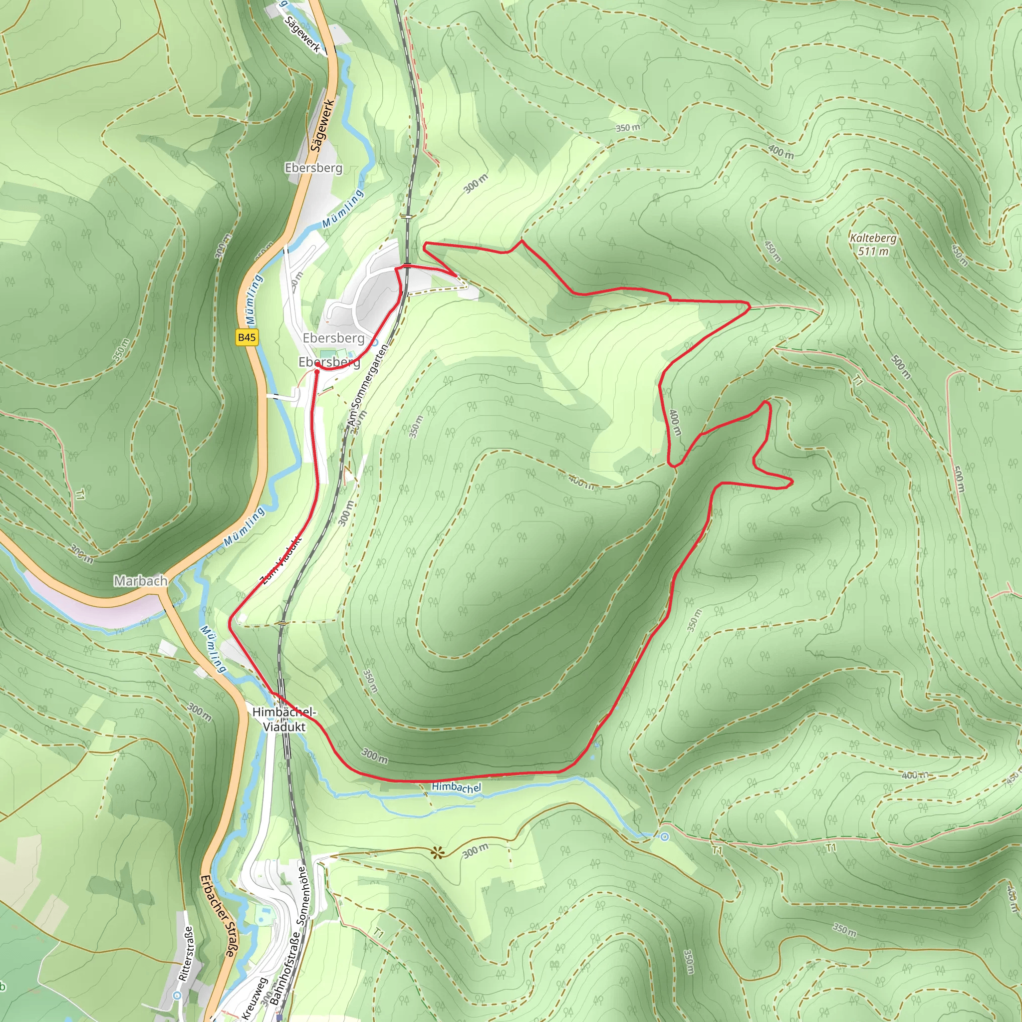 Ebersberg Loop via Himbachel Viadukt mobile static map