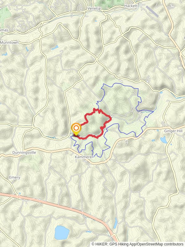 Orange and Blue Trail Loop from Kammerer