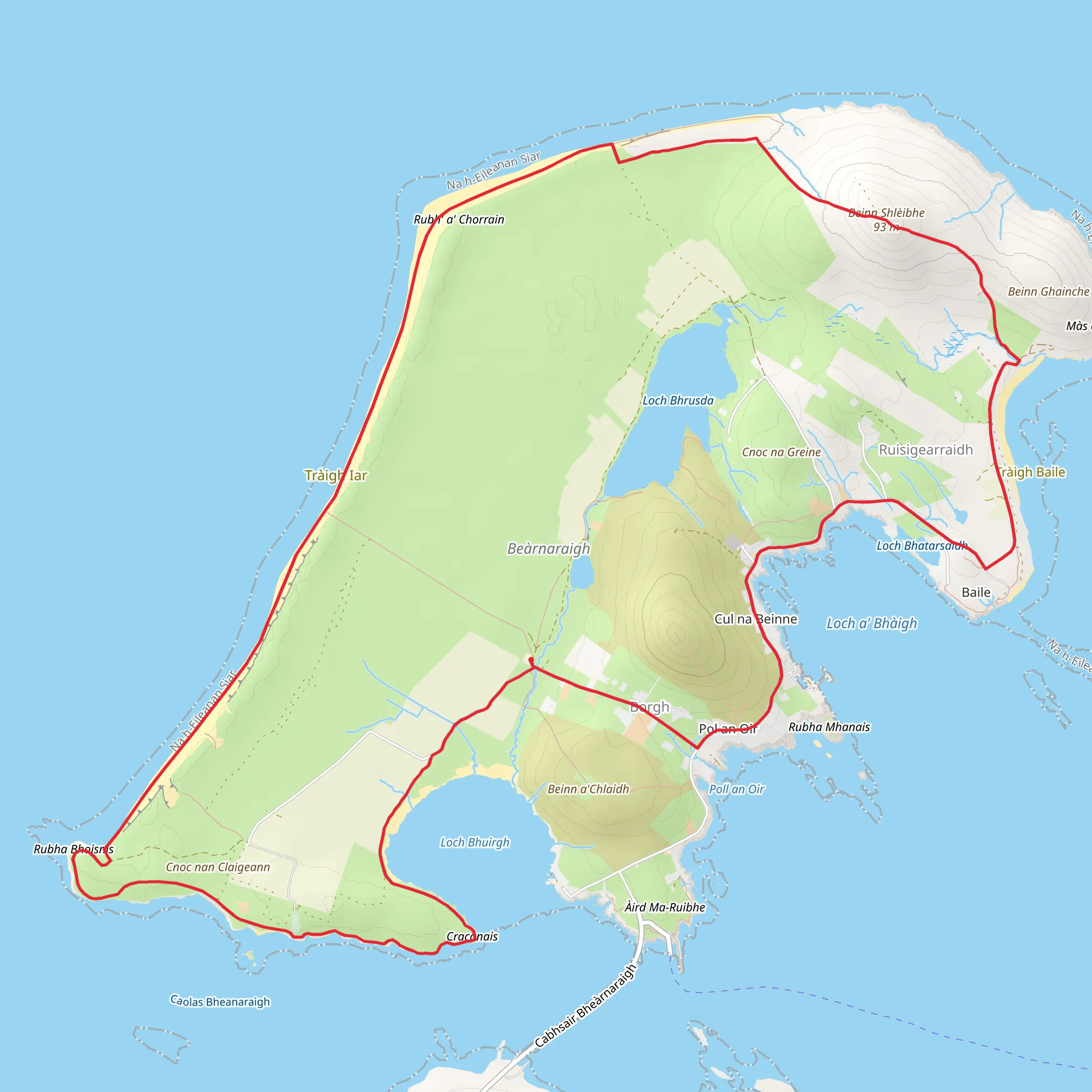 Berneray Loop mobile static map