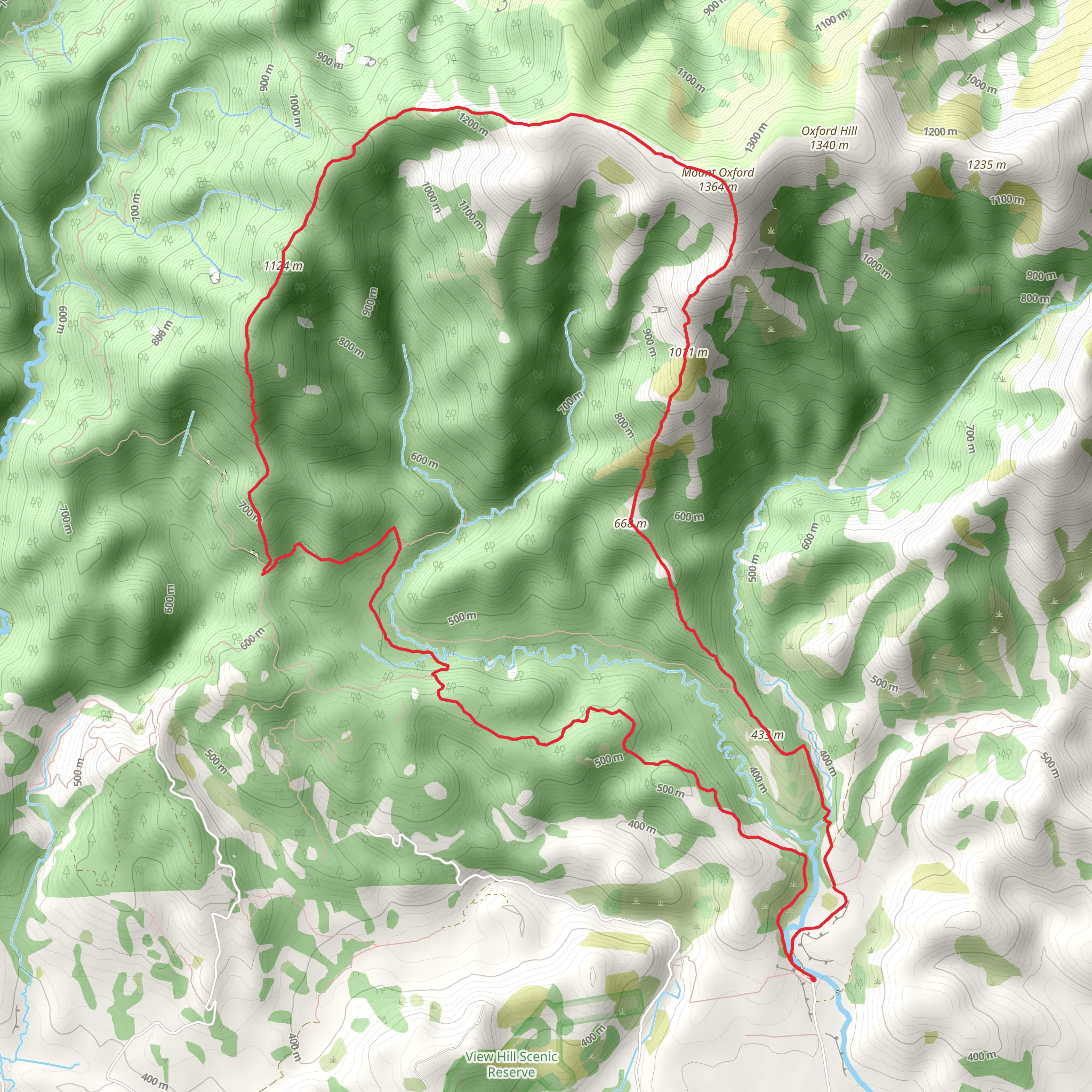 Mount Oxford Track mobile static map