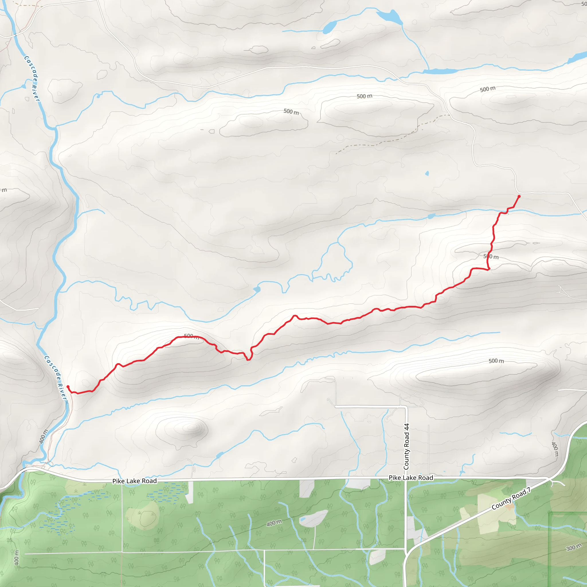 SHT Spur to Balley Creek Road and Superior Hiking Trail mobile static map