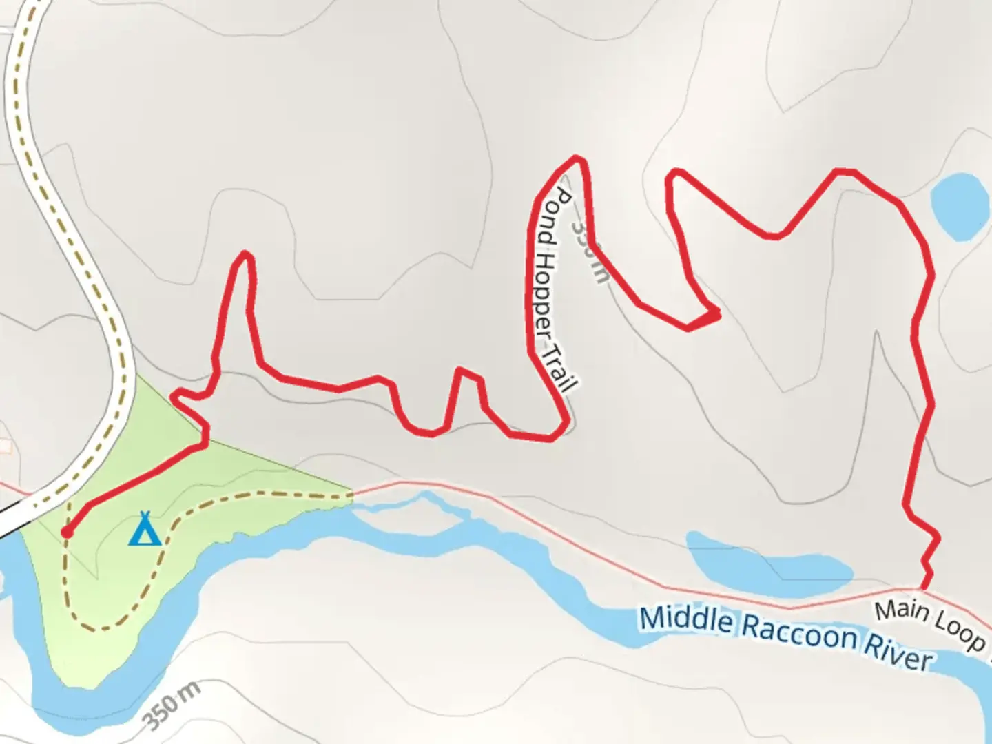 An image depicting the trail Pond Hopper Trail and its surrounding area.