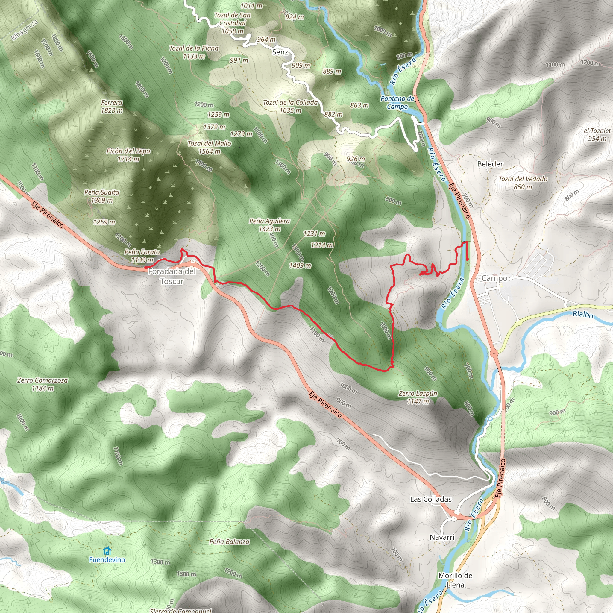 Field - Foradada del Toscar PR HU 121 mobile static map