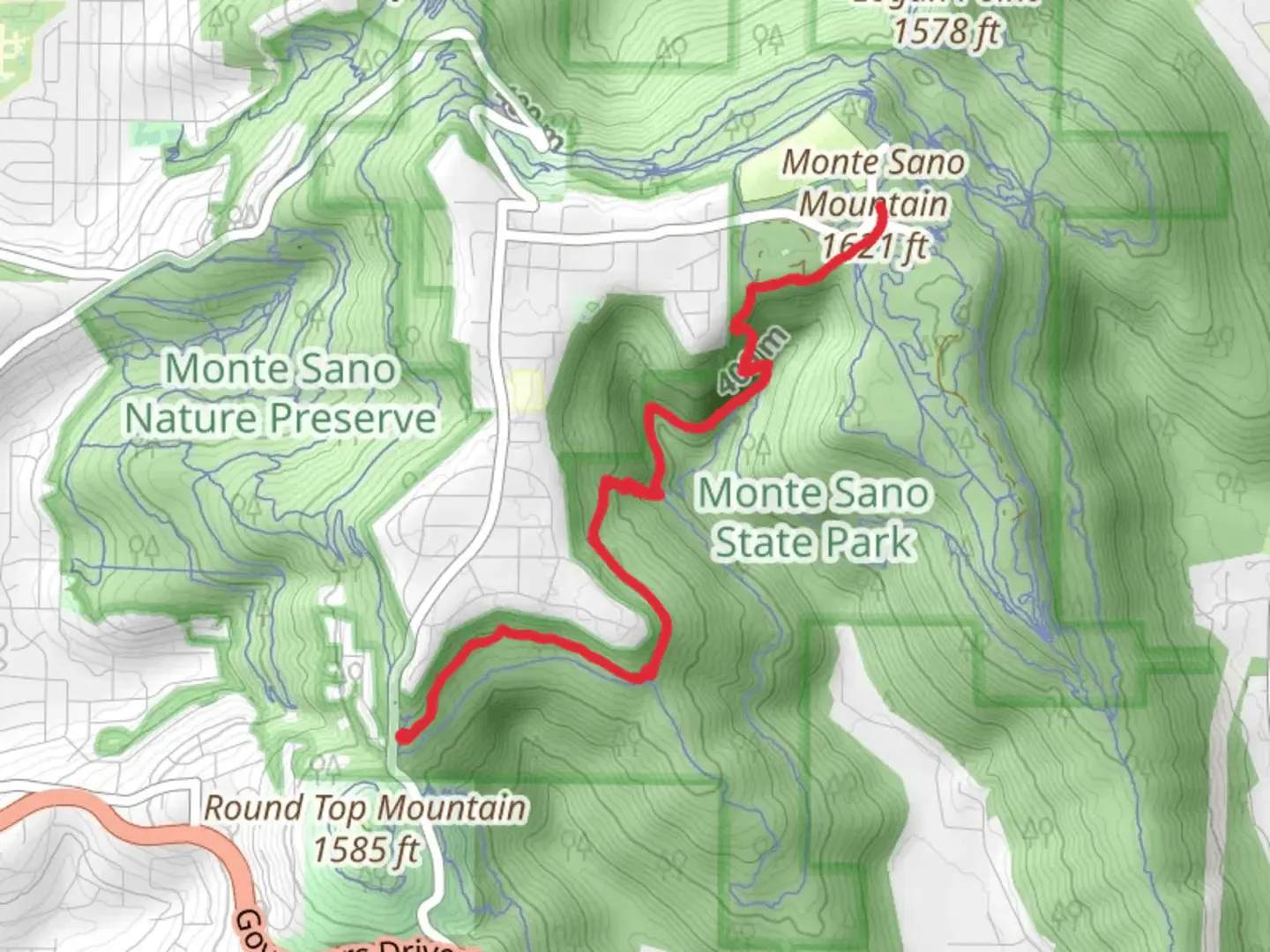 An image depicting the trail Arrowhead and North Plateau Loop and its surrounding area.