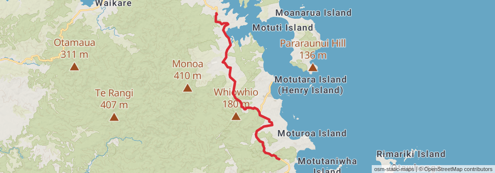Te Araroa Trail stage 16 Map