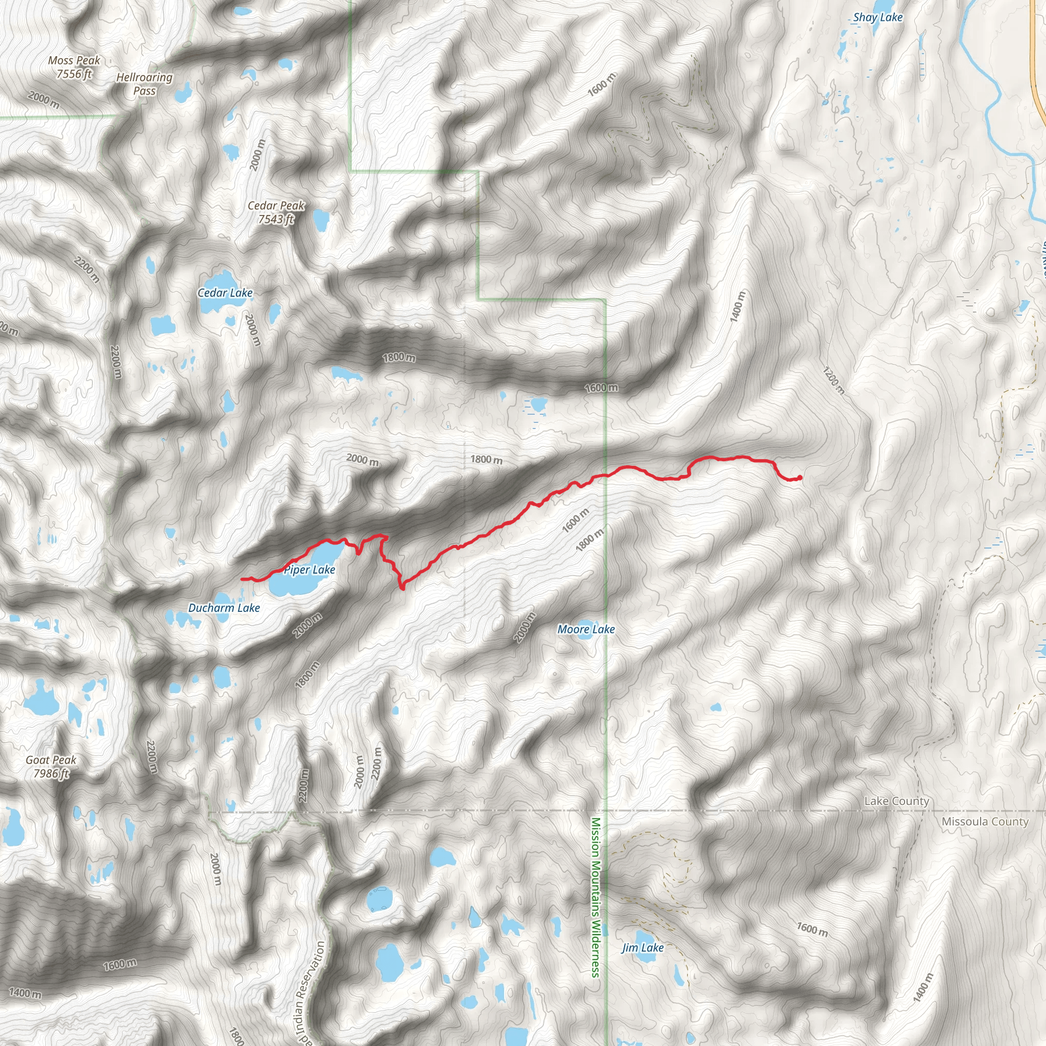 Piper Lake Trail mobile static map