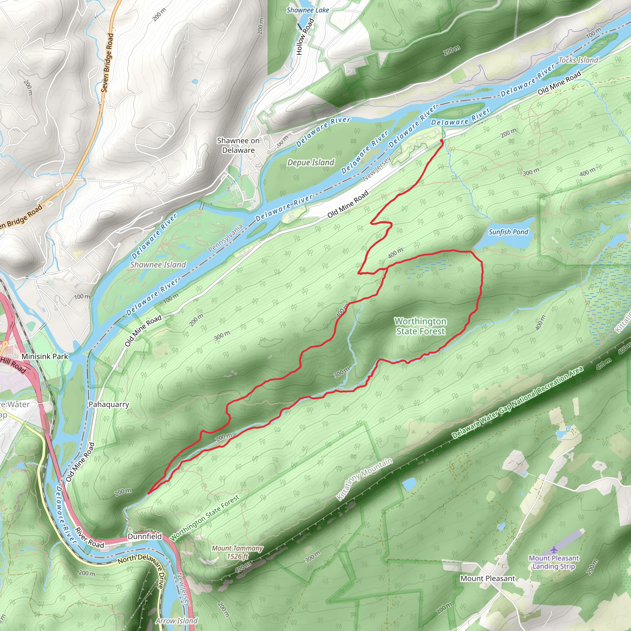 Douglas Trail and Dunnfield Creek Trail Loop mobile static map