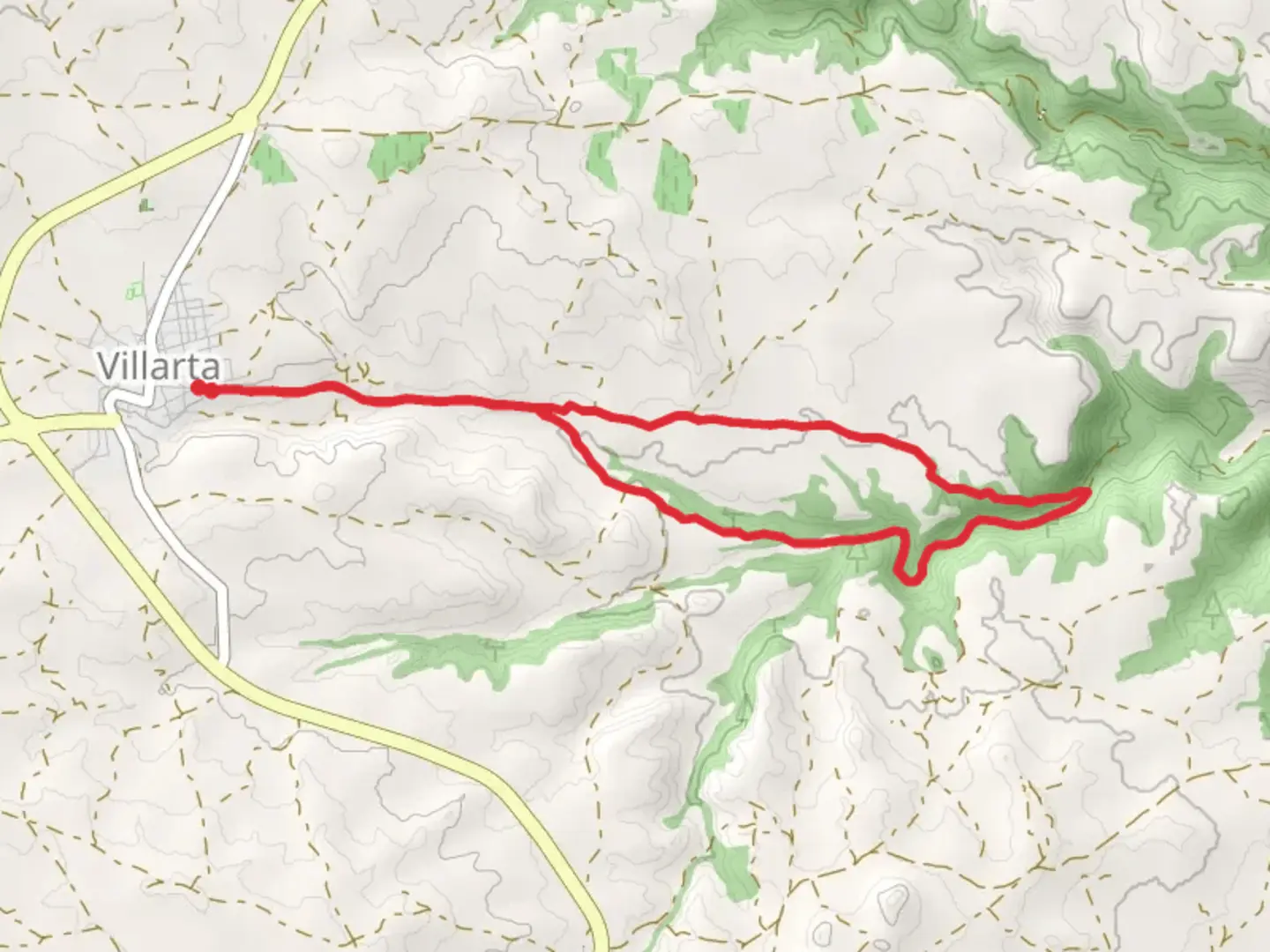 An image depicting the trail Path of the Mill PR CU 59 and its surrounding area.