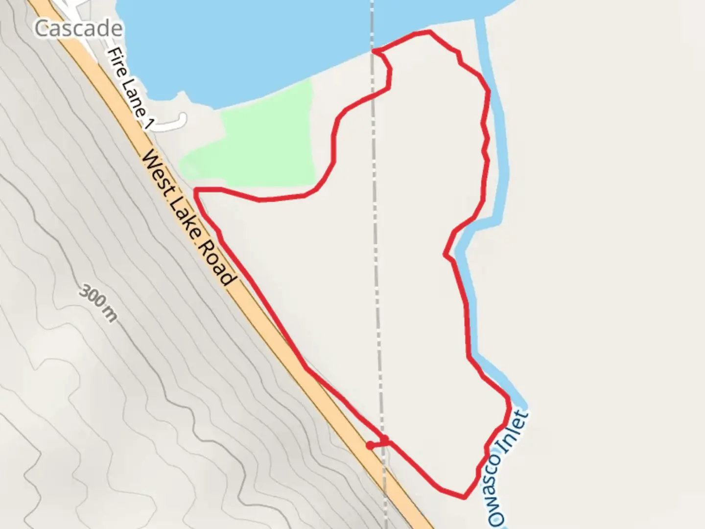 An image depicting the trail Owasco Inlet Loop and its surrounding area.