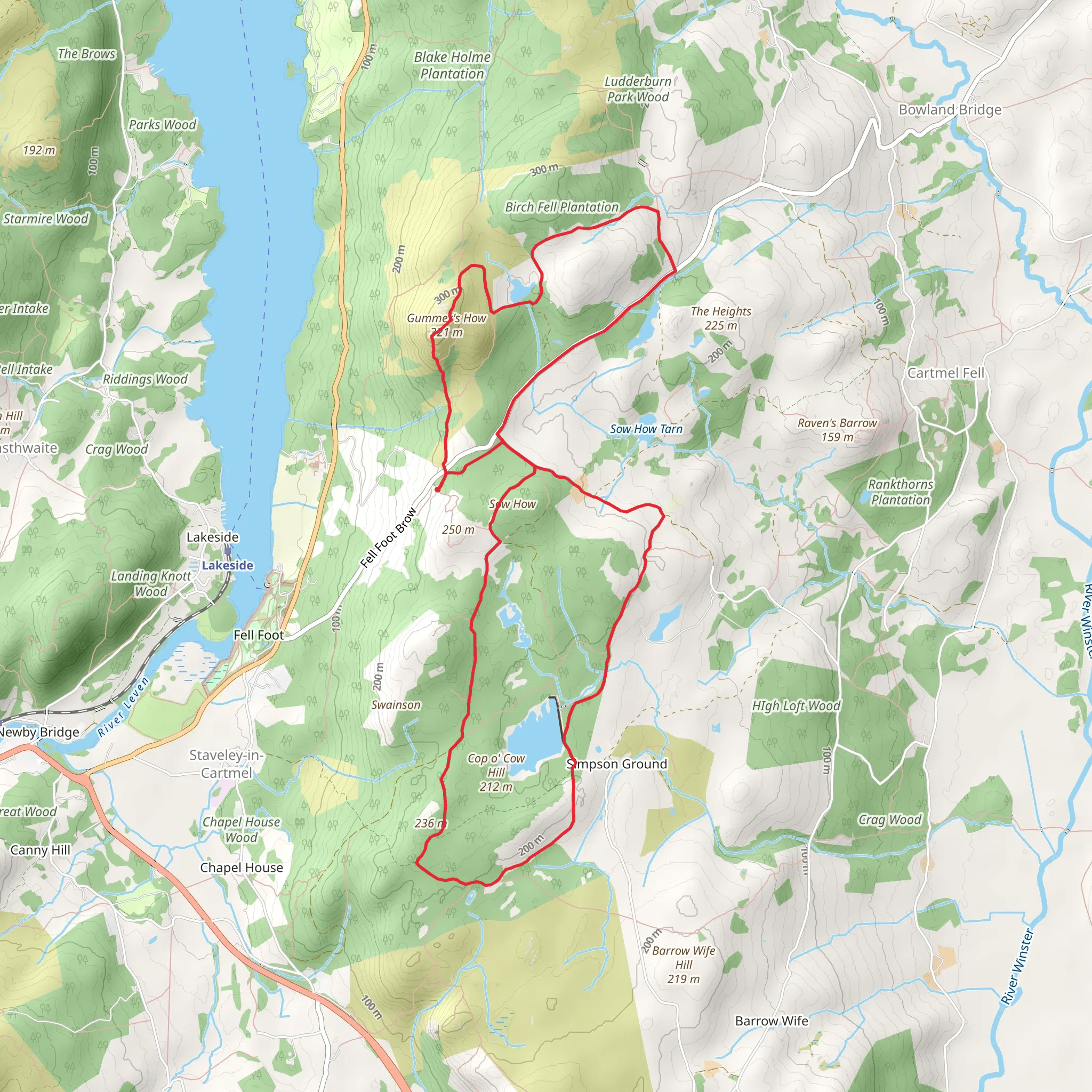 Simpson Ground Reservoir and Birch Fell Plantation Loop mobile static map