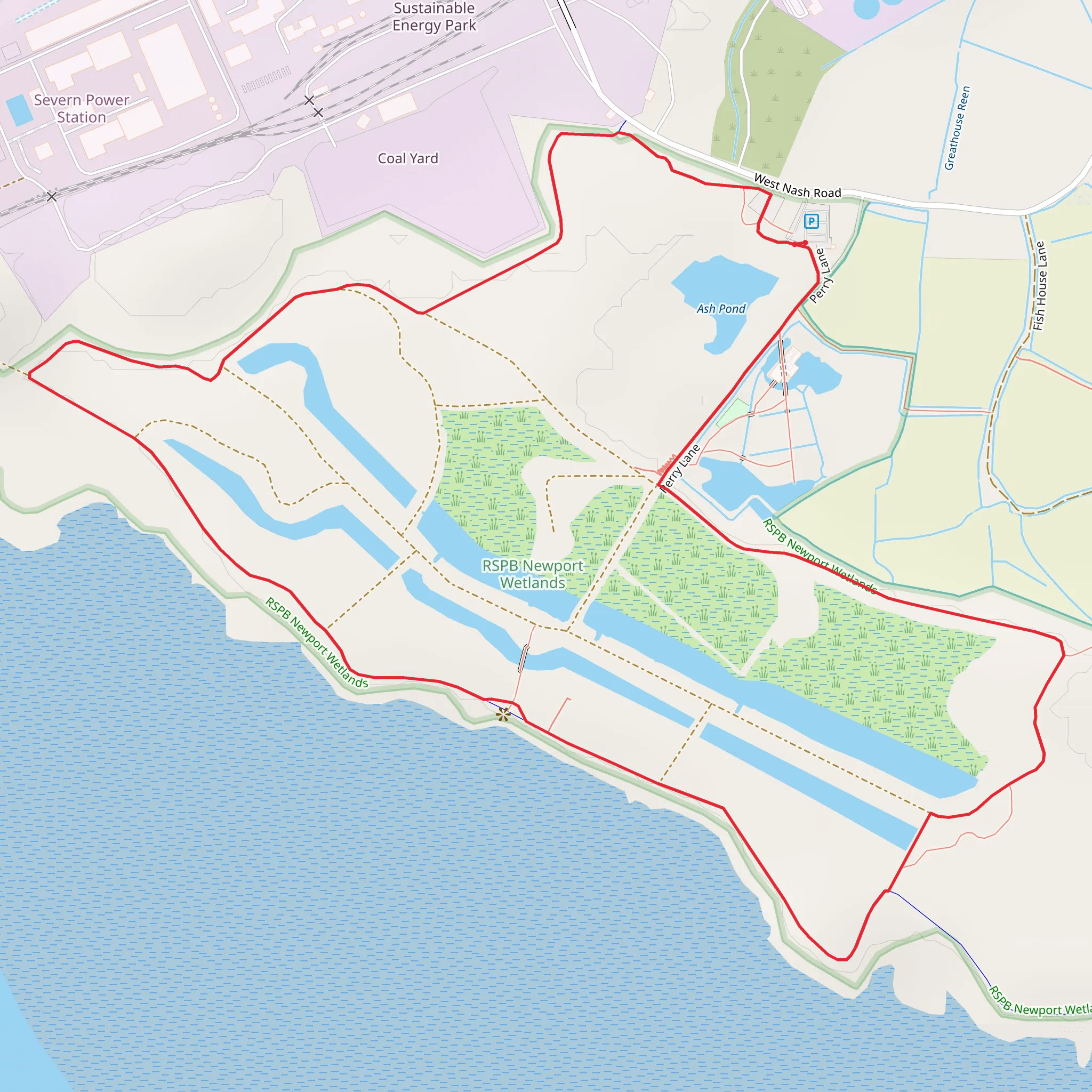 Newport Wetlands Loop mobile static map