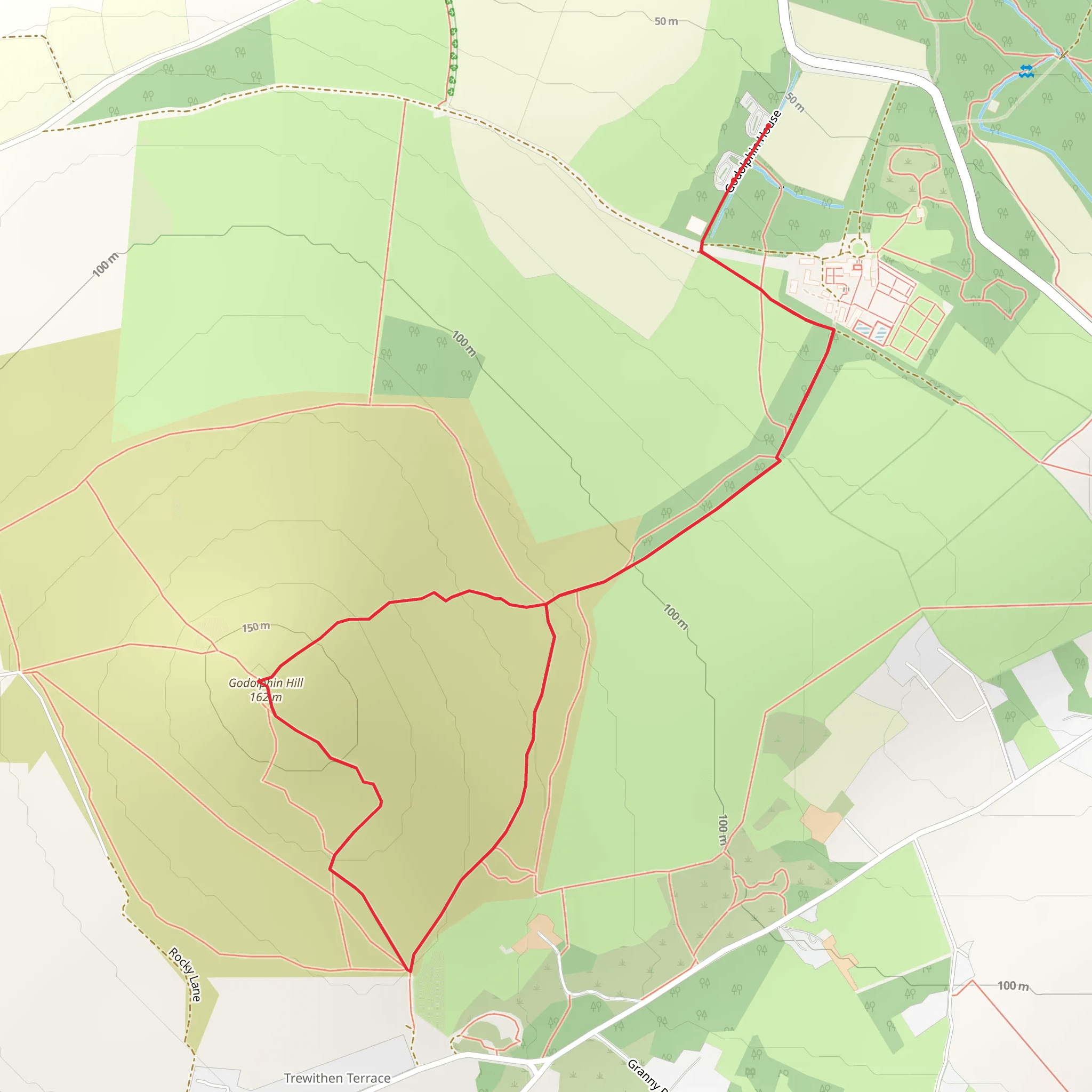 Godolphin Hill Walk mobile static map