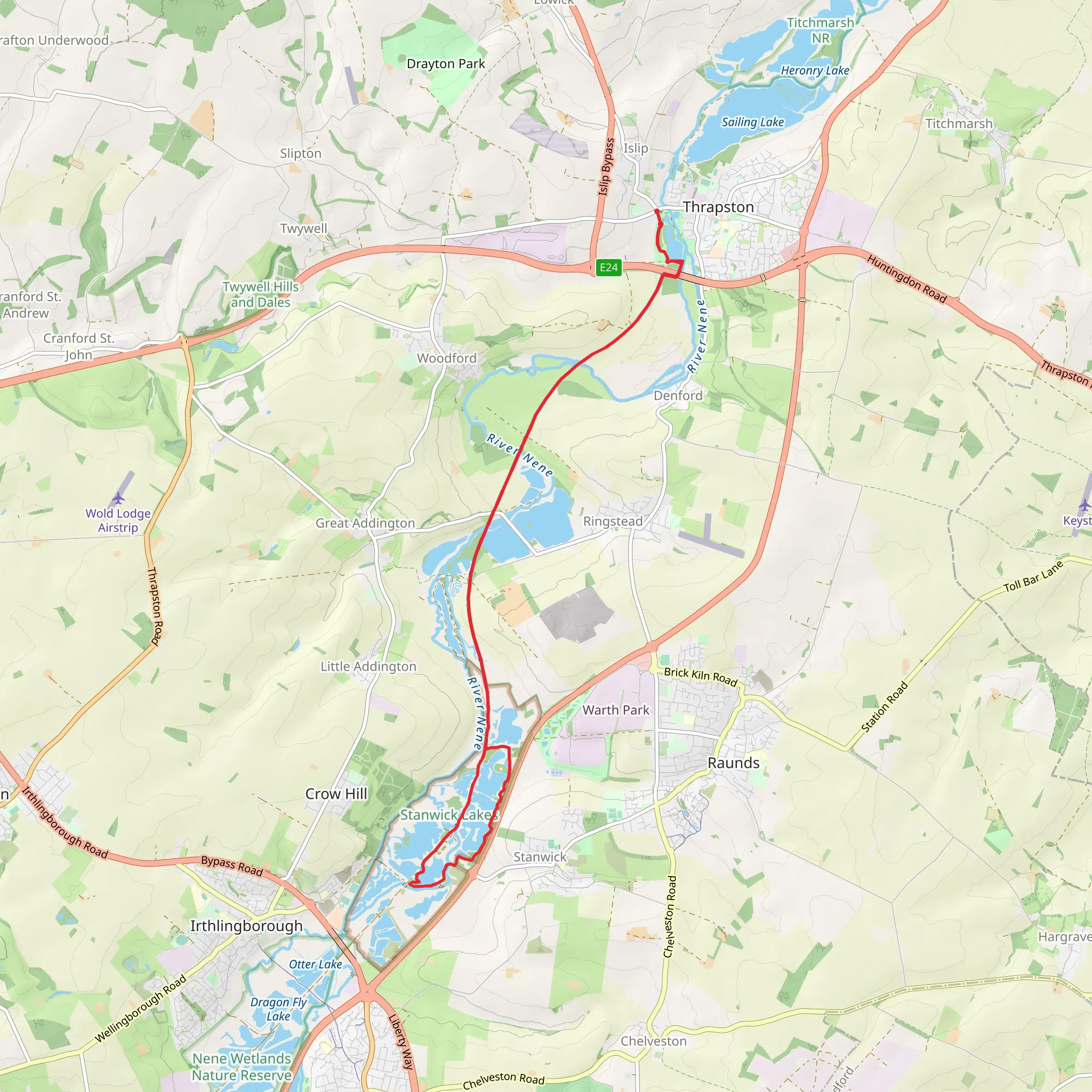 Stanwick Lakes mobile static map