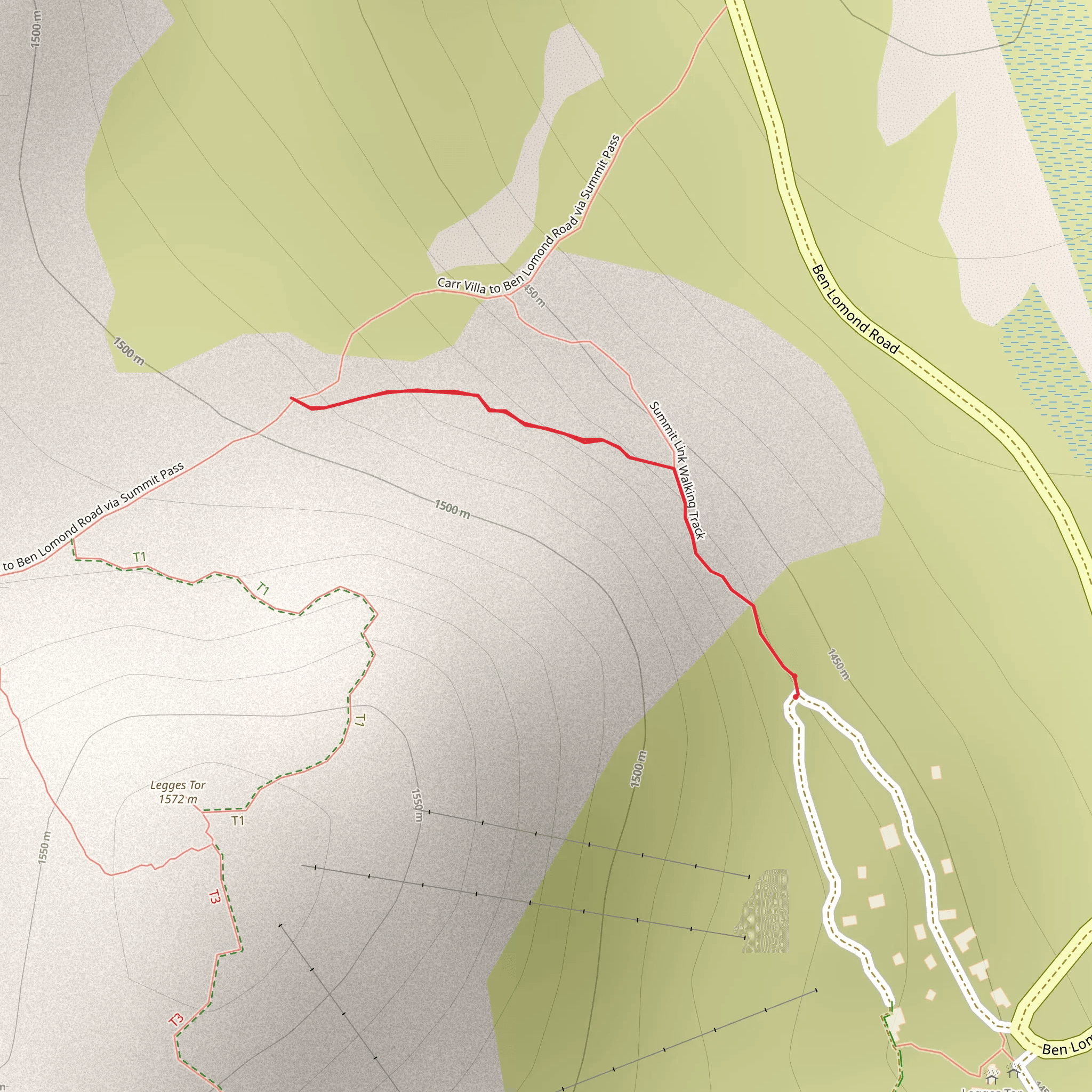 Ben Lomond Summit Link Track mobile static map
