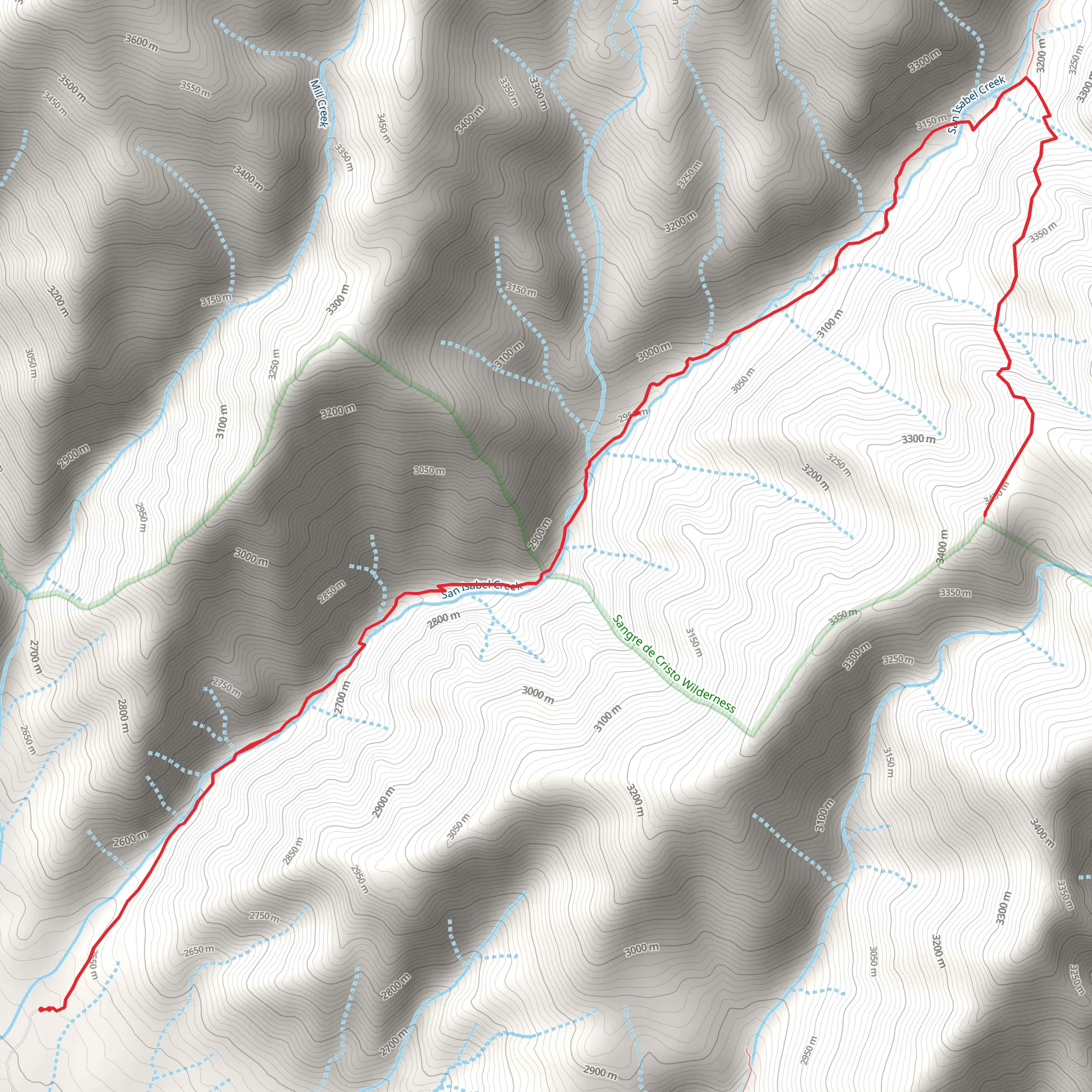 San Isabel Creek Walk mobile static map