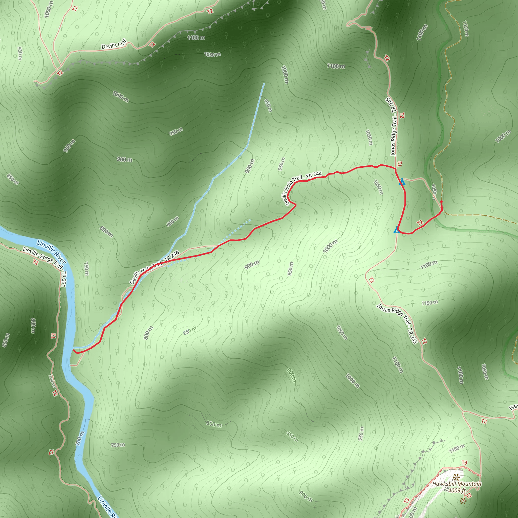 Devil's Hole Trail mobile static map