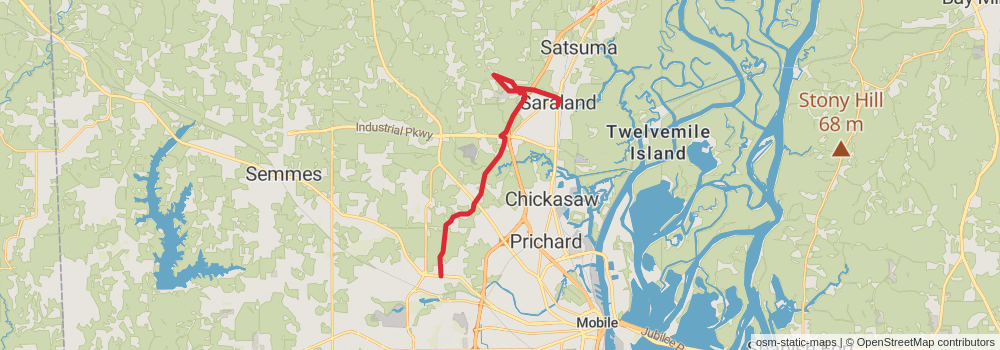 American Perimeter Trail - The South Primary stage 42 Map