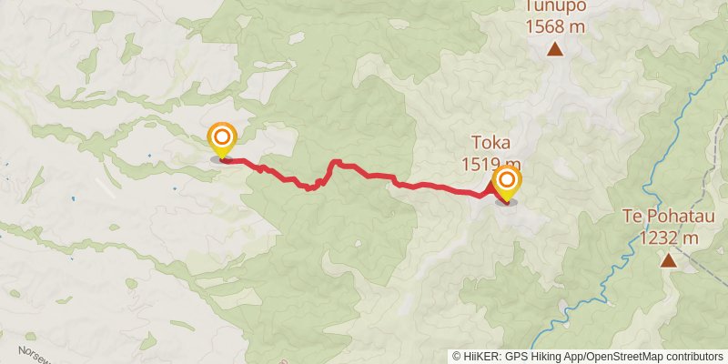 Limestone Roadend to Leon Kinvig Hut stage 1 Map
