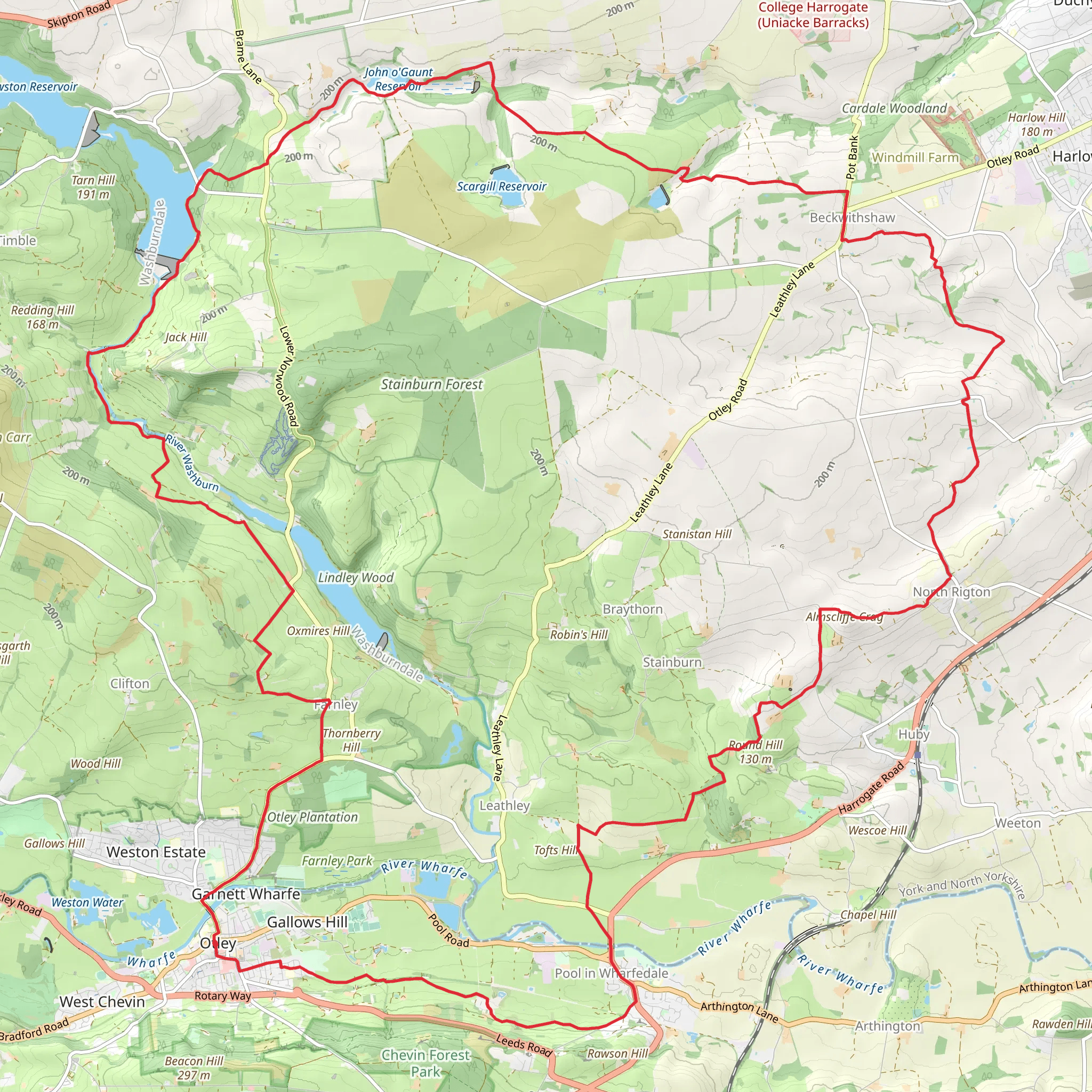 Otley Loop in Yorkshire mobile static map