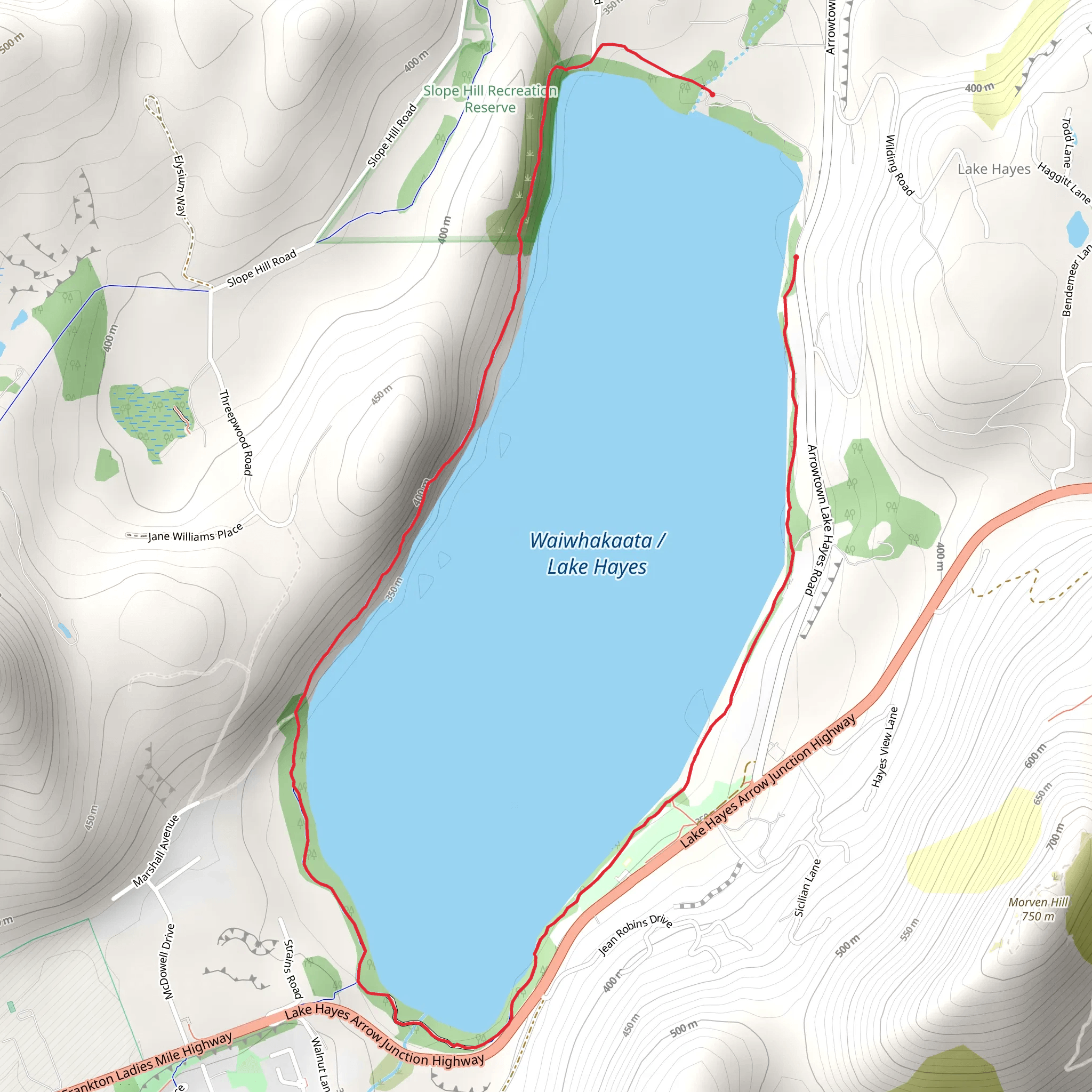 Lake Hayes Walkway mobile static map
