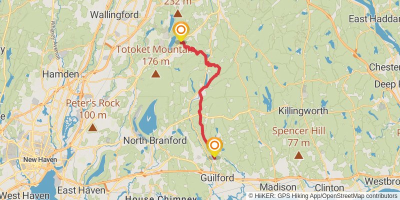 New England Trail stage 18 Map