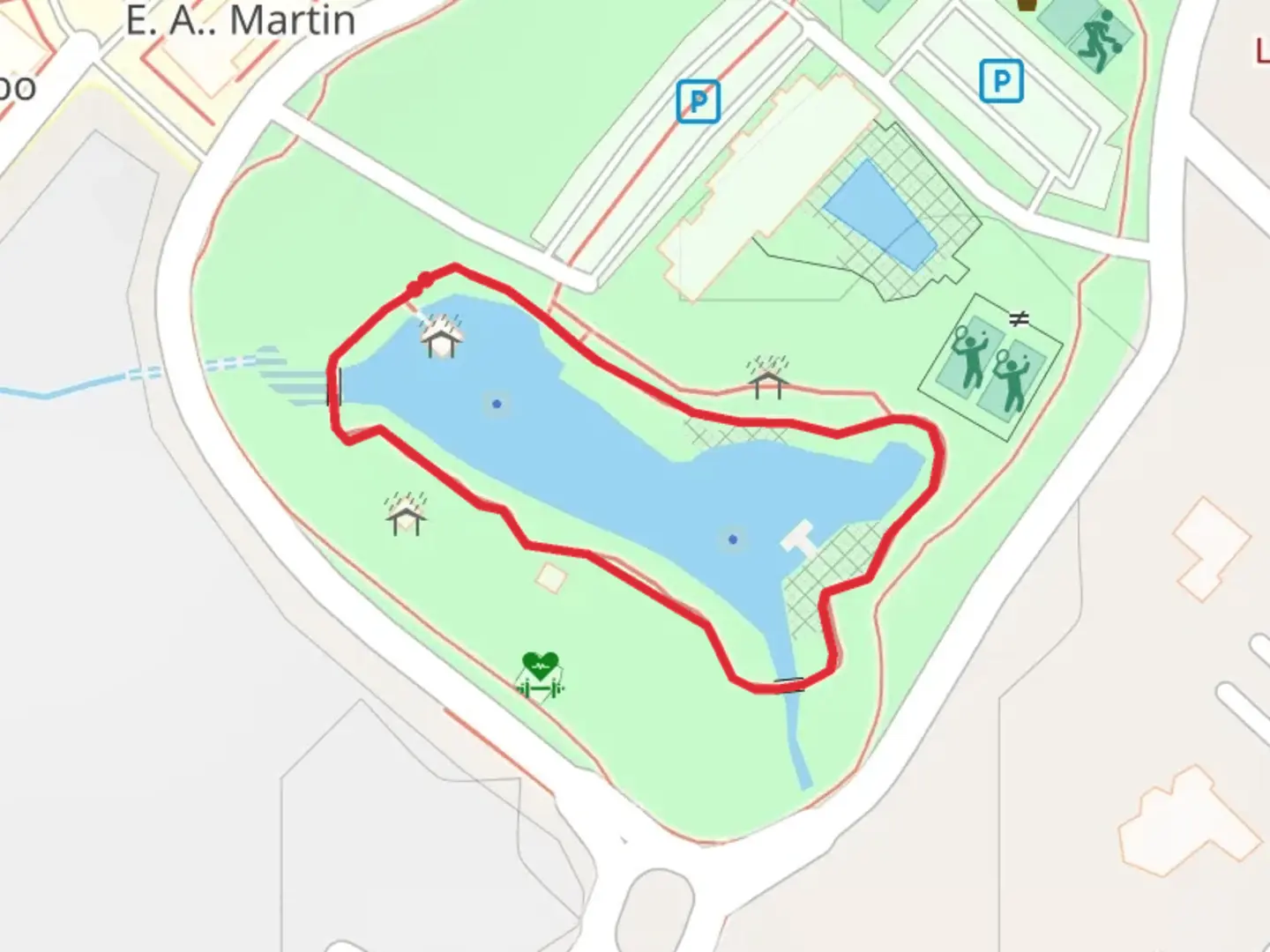 An image depicting the trail Girard Park Loop and its surrounding area.
