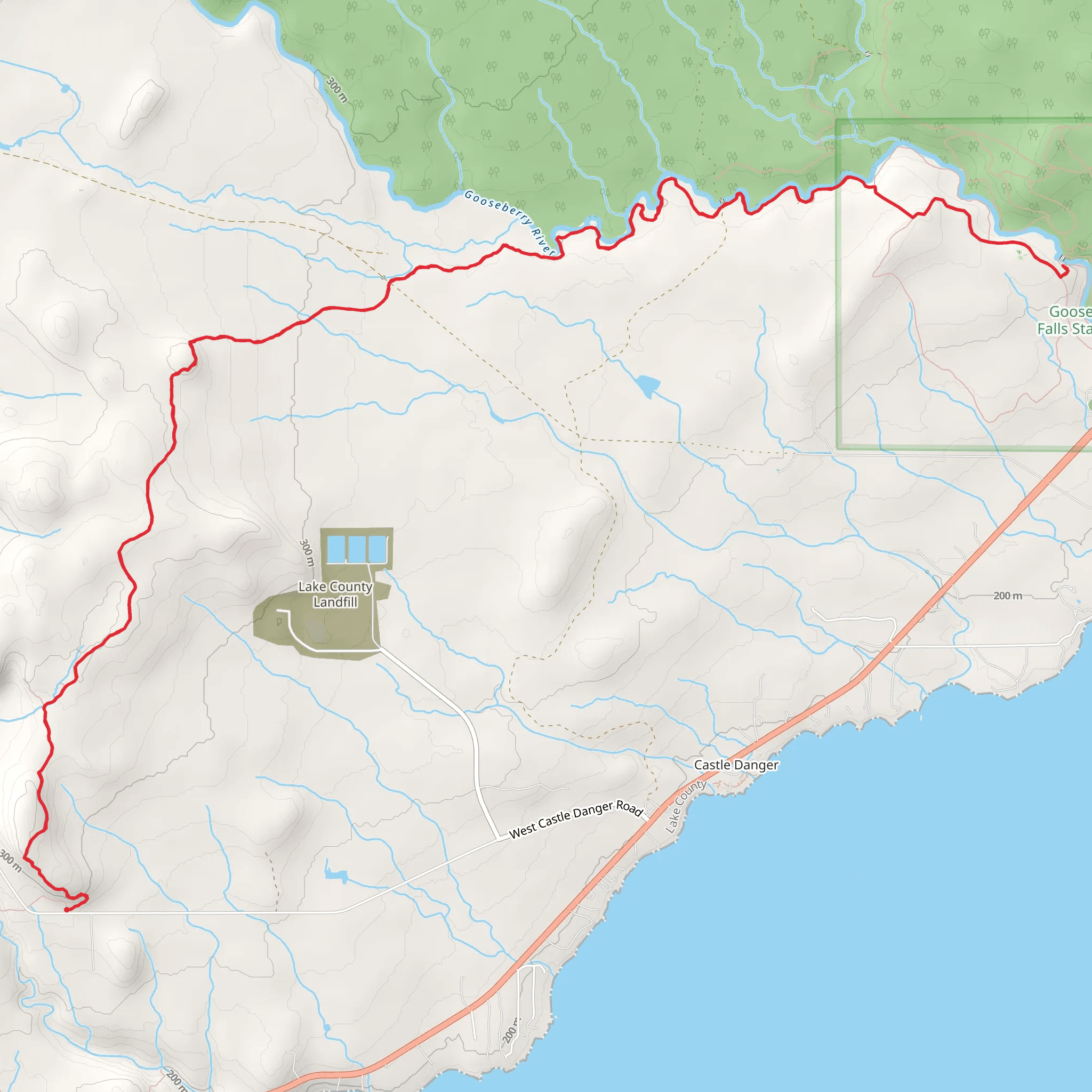 Superior Hiking Trail and Gooseberry River mobile static map