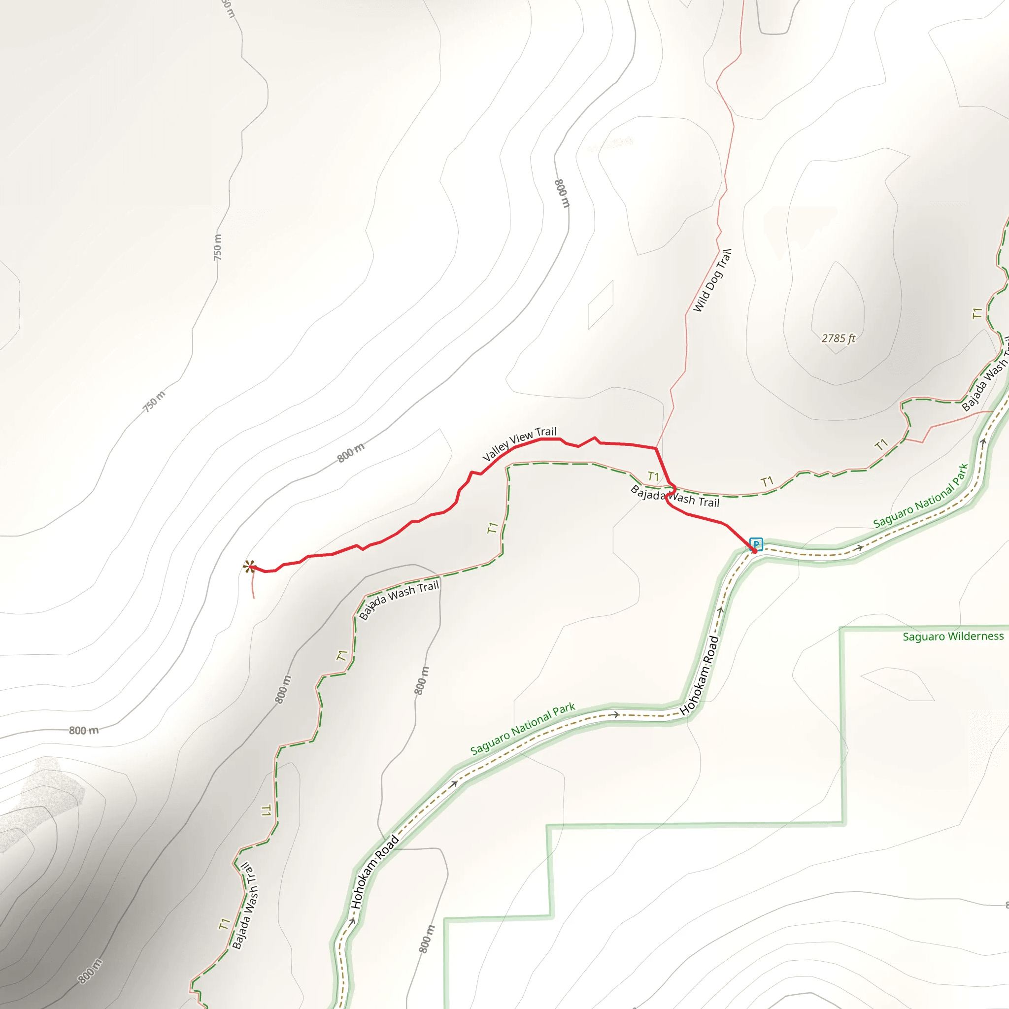 Valley View Trail from Hohokam Road mobile static map