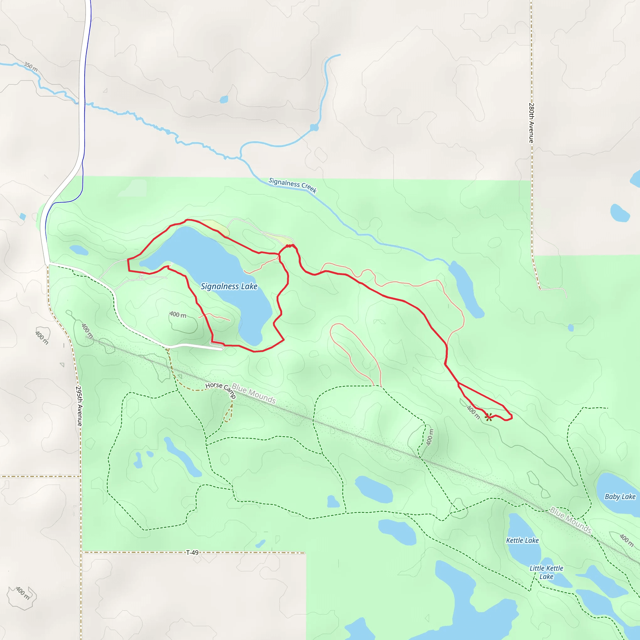 Signalness Lake via Mardy's Trail mobile static map