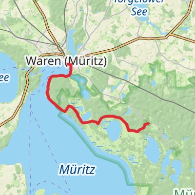 Waren to Schwarzenhof Walk via Warener Tannen mobile static map