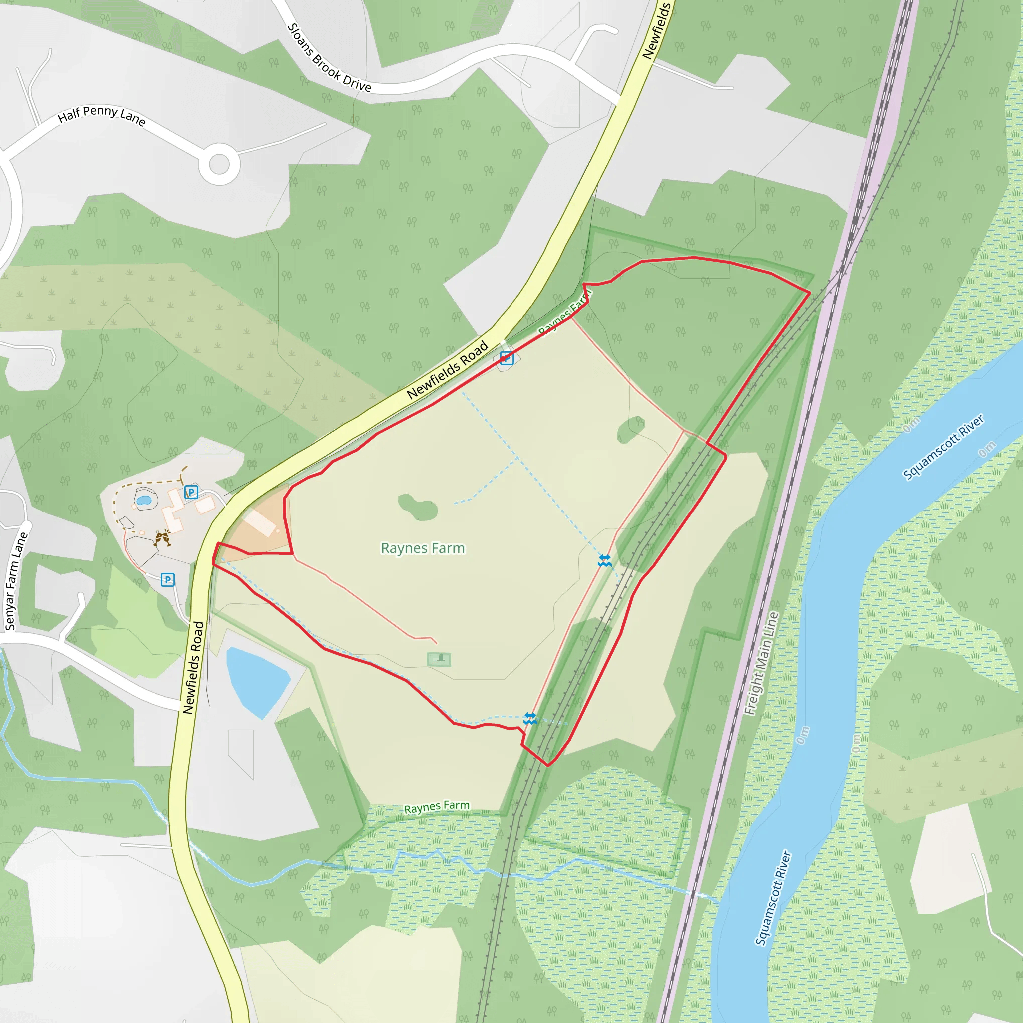 Squamscott River from Newfields Road mobile static map