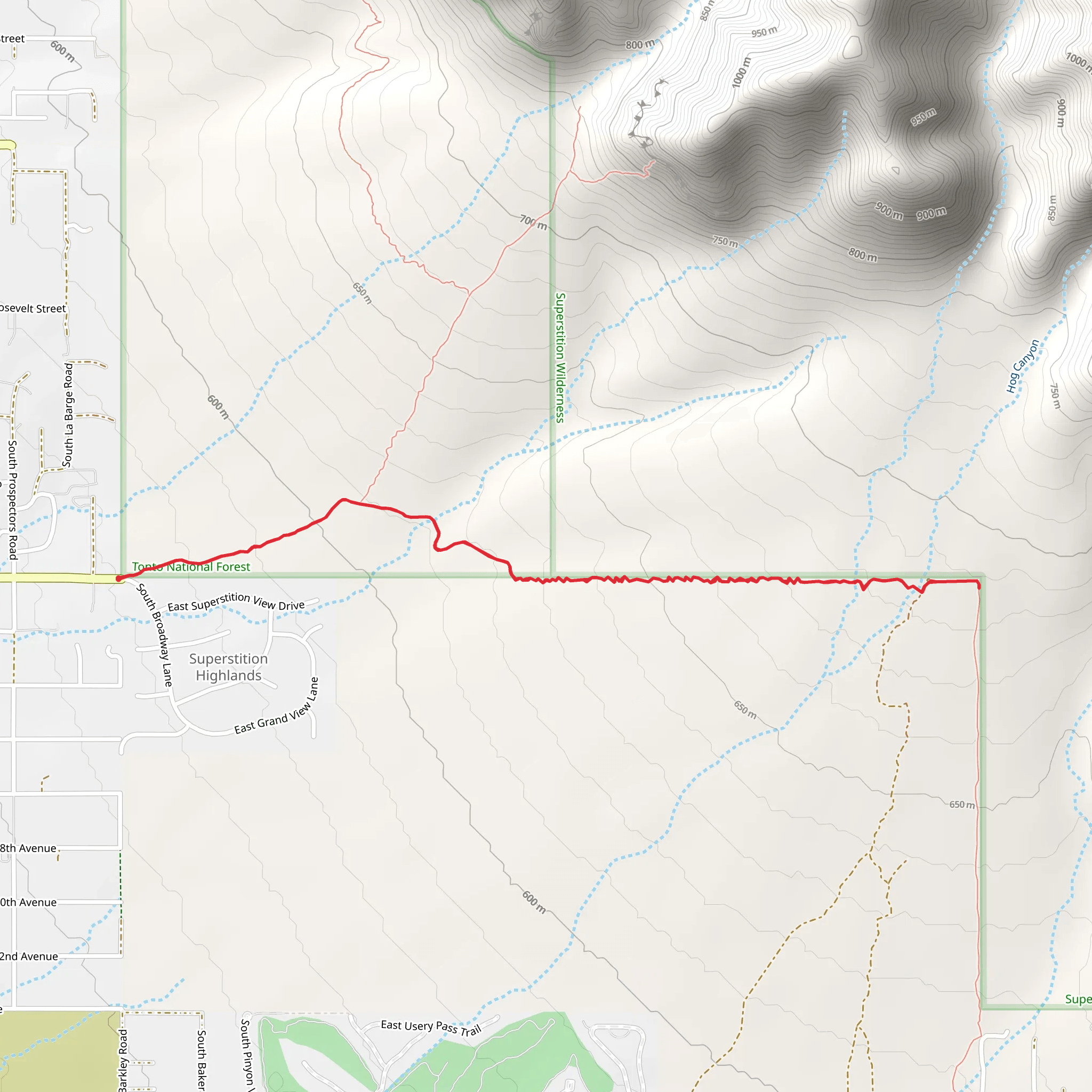Jacob's Crosscut and Goldmine Trail mobile static map