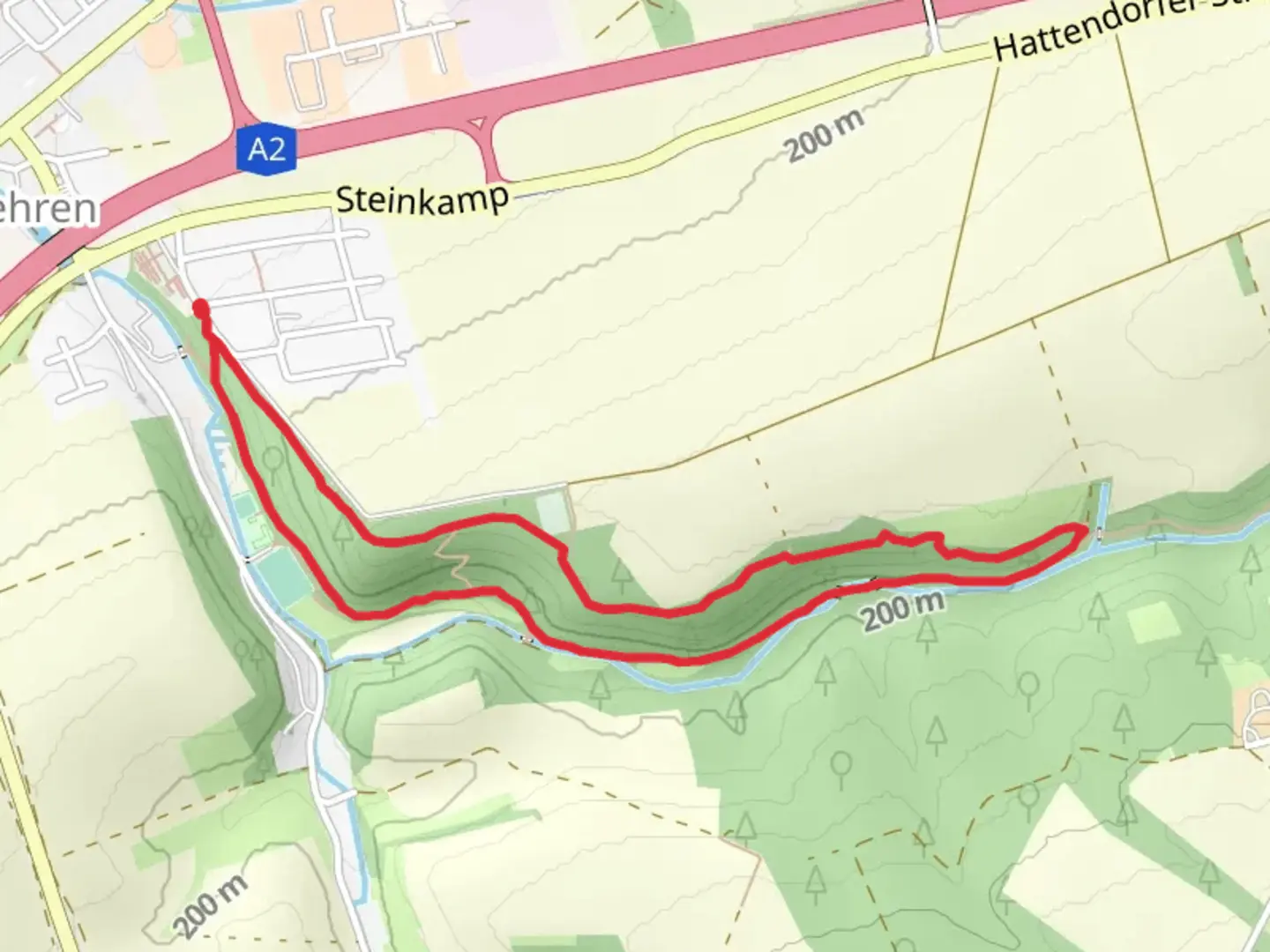 An image depicting the trail AU1 Weg Der Selbstzuwendung Loop and its surrounding area.