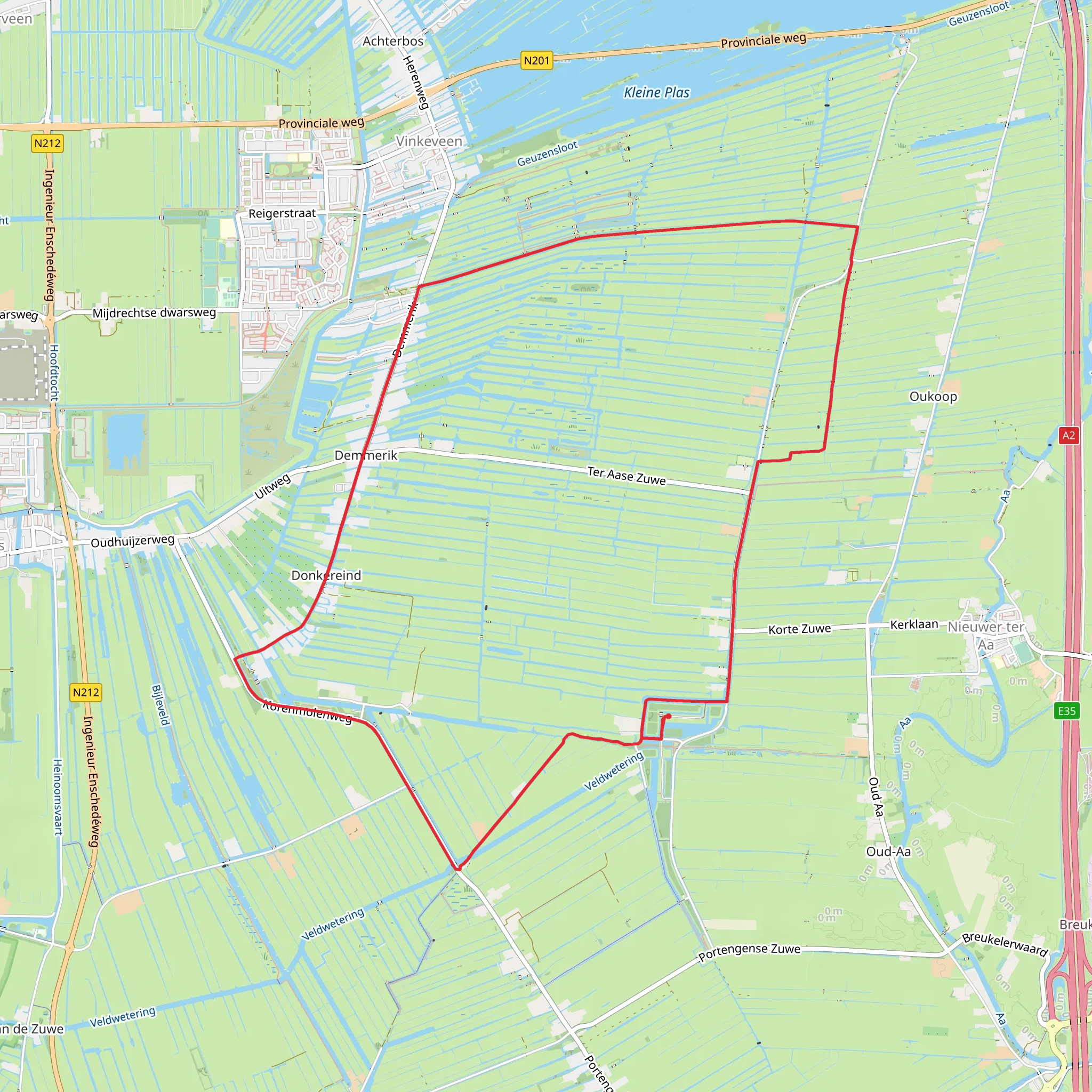 Korenmolen Weg and Donkereind Loop mobile static map