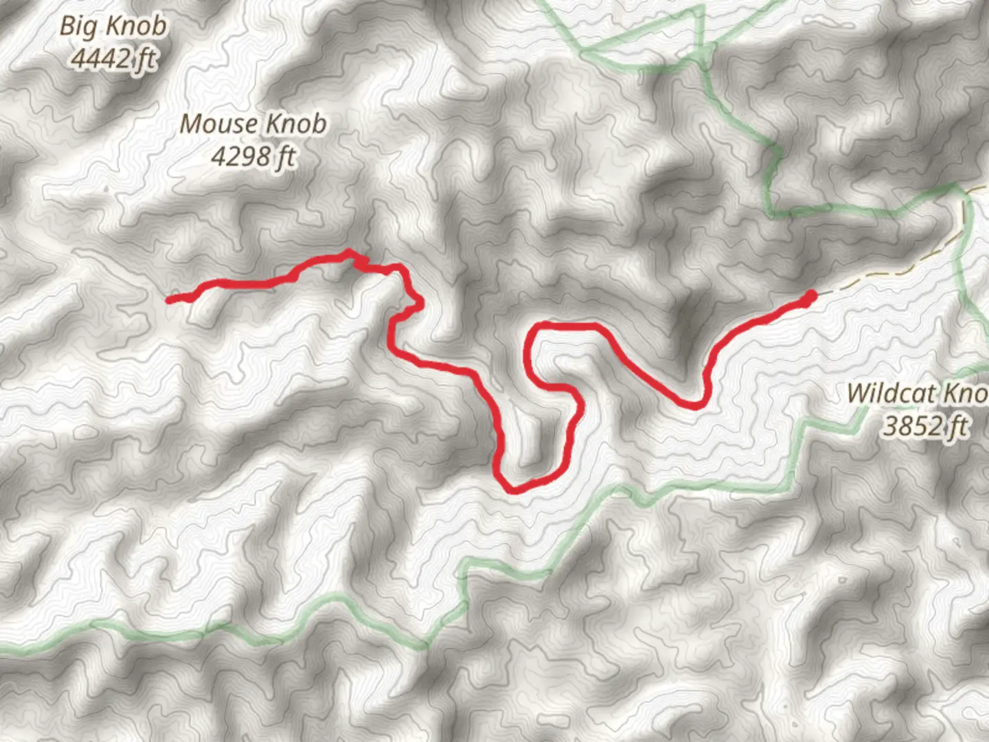 An image depicting the trail Middle Falls via Big Snowbird Trail and its surrounding area.