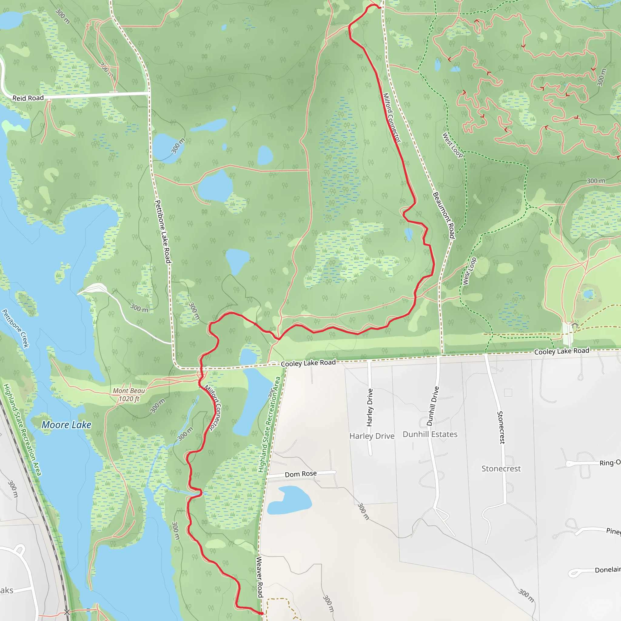 Milford Connector mobile static map
