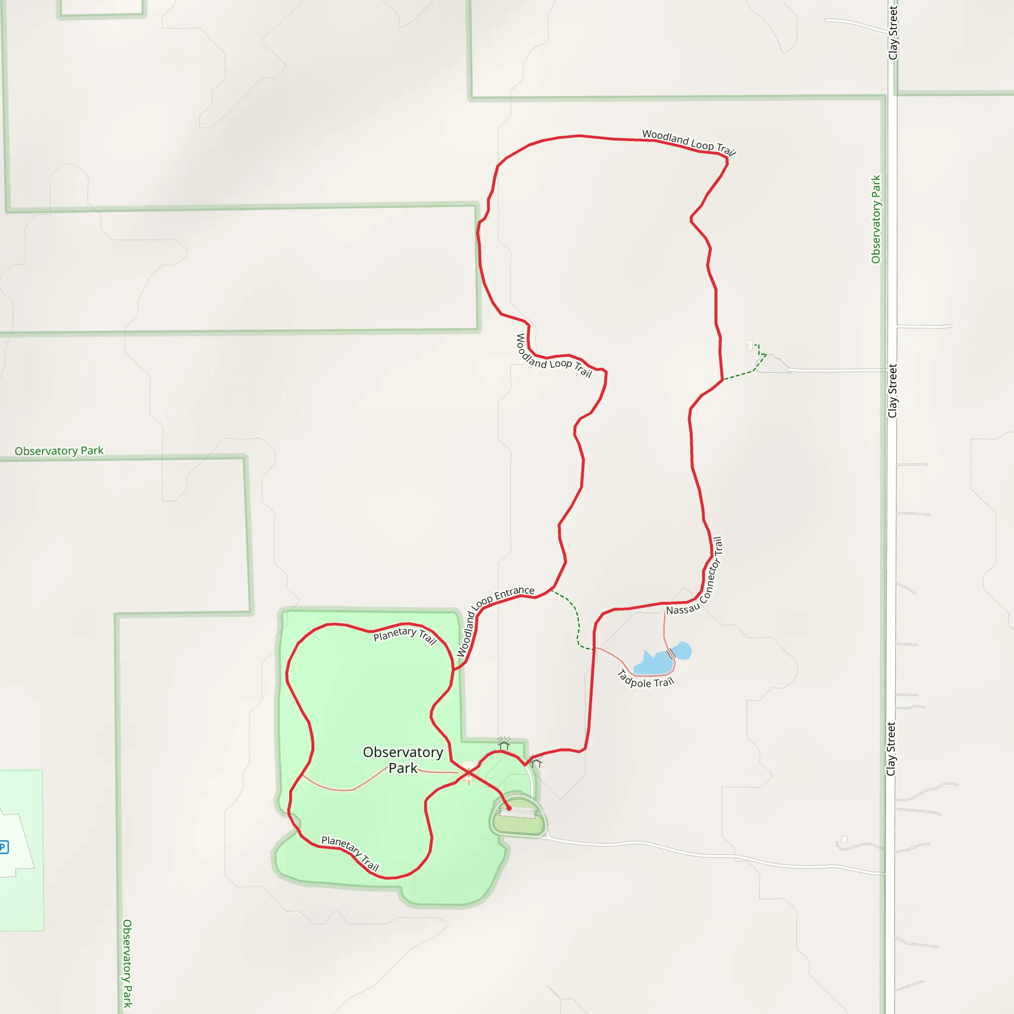 Nassau Connector - Planetary - Woodland Loop Trail mobile static map