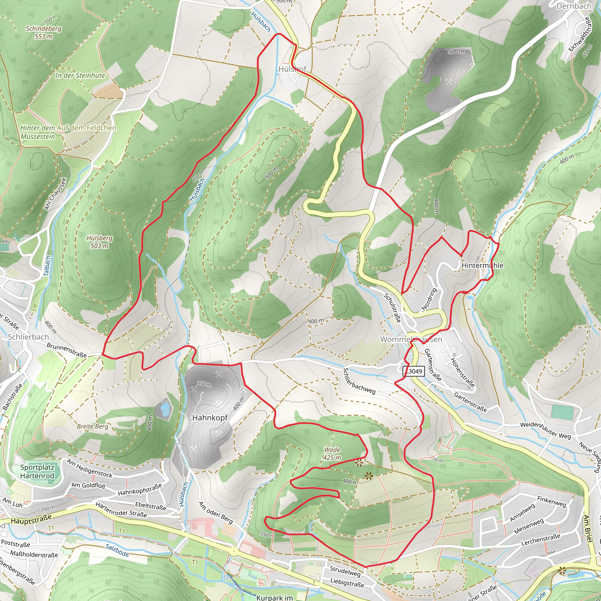 Schmetterlingsweg and Spazierrundweg Auf die Wade Loop mobile static map