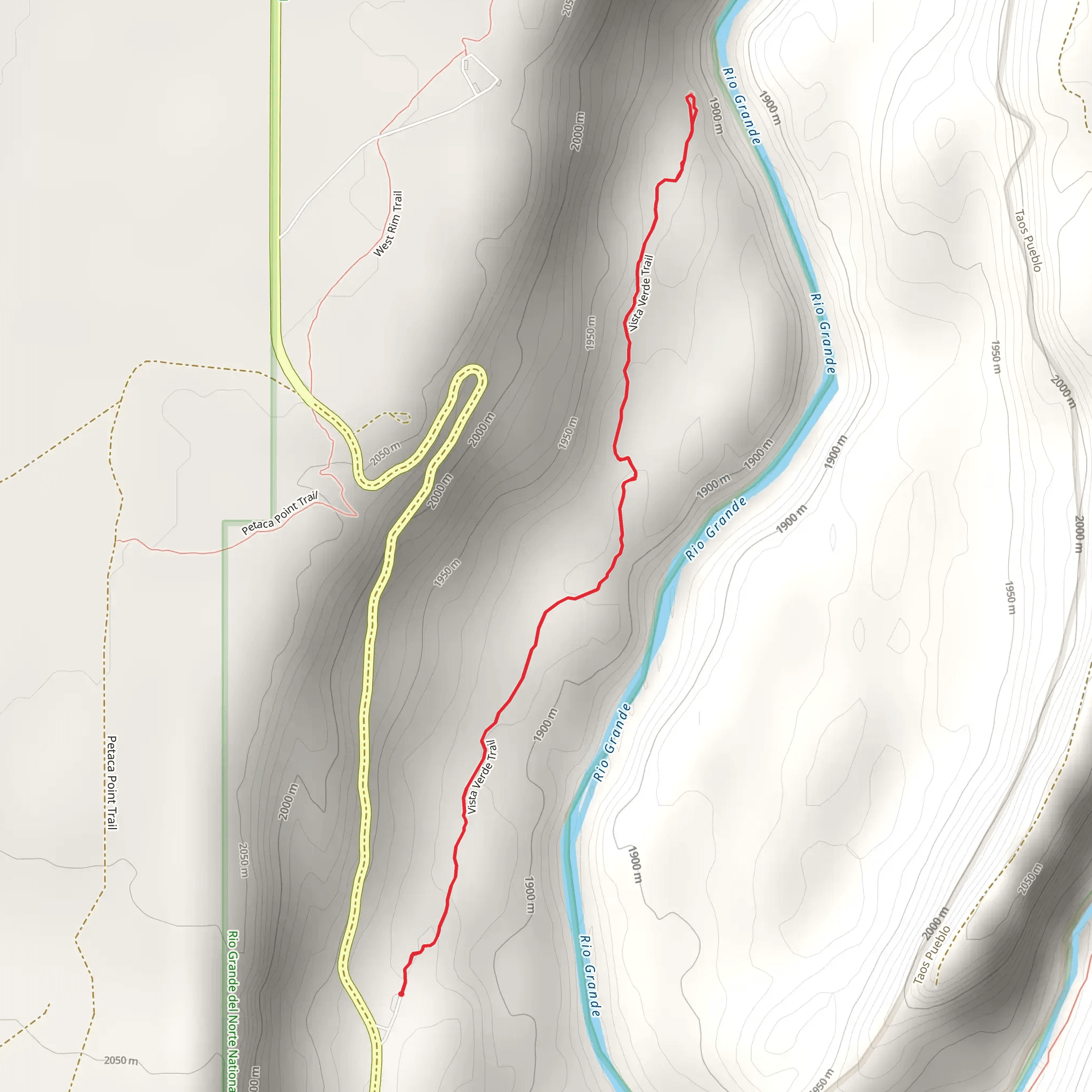 Vista Verde Trail mobile static map
