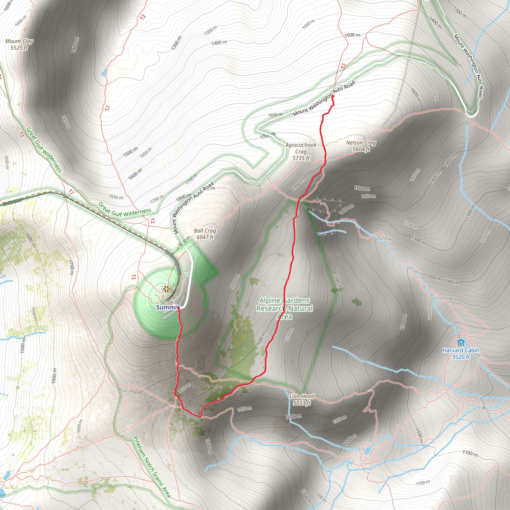 Alpine Garden Trail via Tuckerman Ravine Trail mobile static map