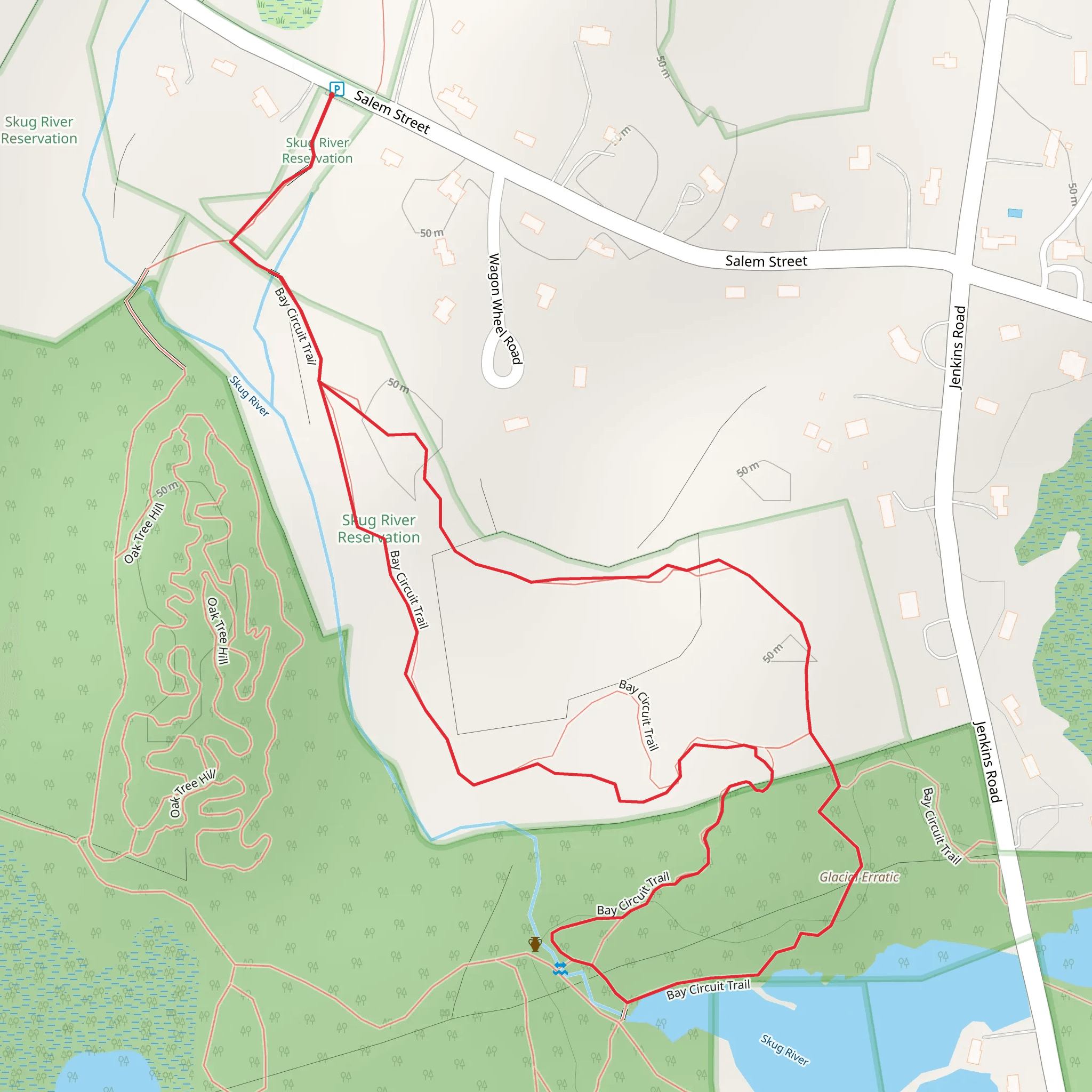 Skug River via Essex Railroad Rail Trail mobile static map