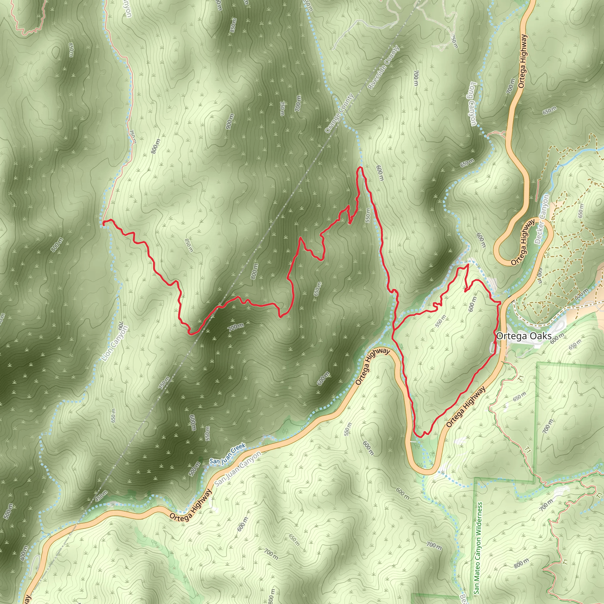 San Juan and Chiquito Trail Loop mobile static map