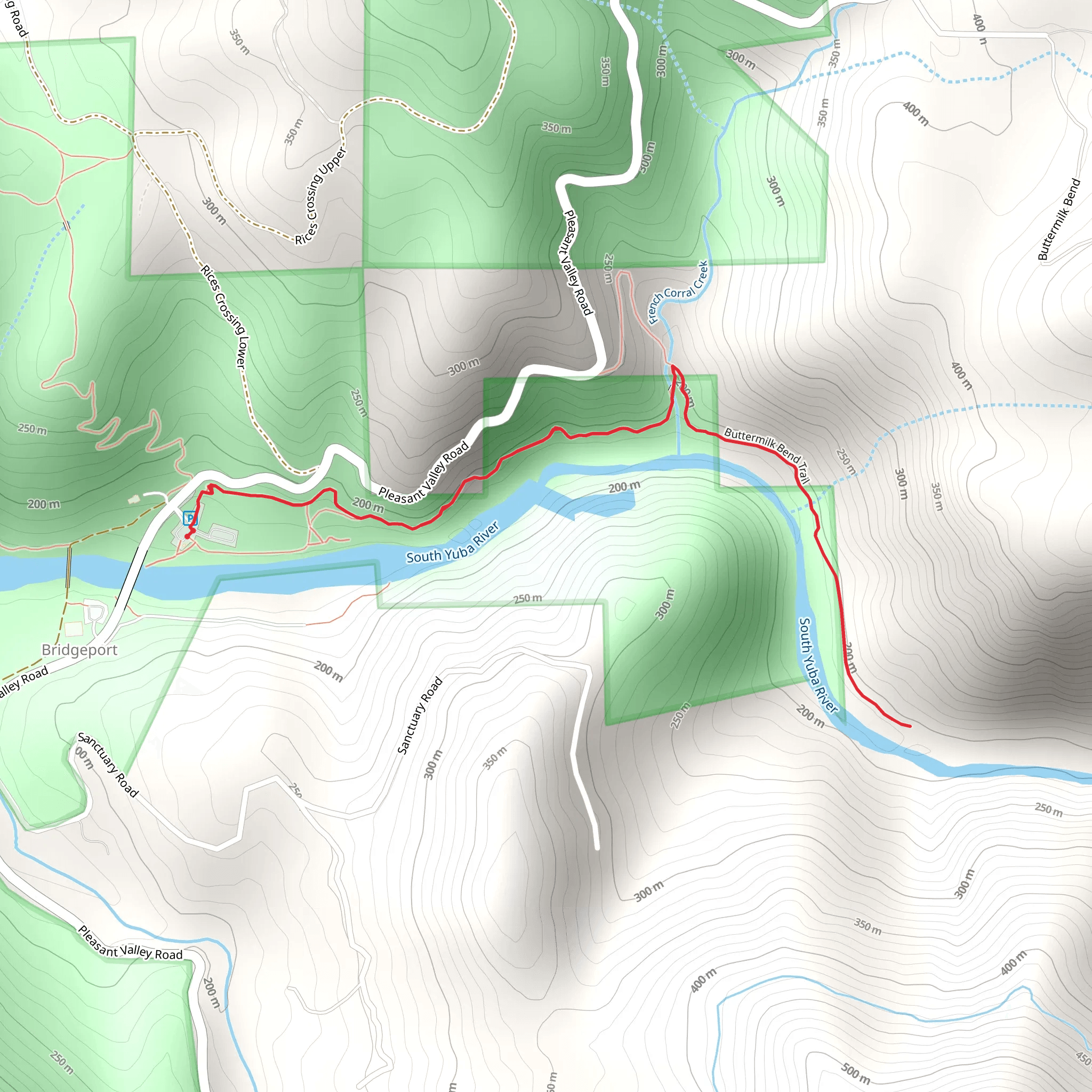 Buttermilk Bend Trail mobile static map
