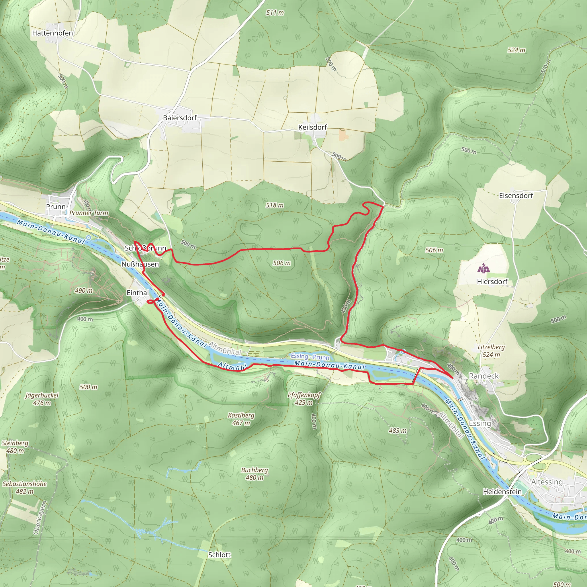 Main Donau Kanal via Rundweg Essing 3 mobile static map