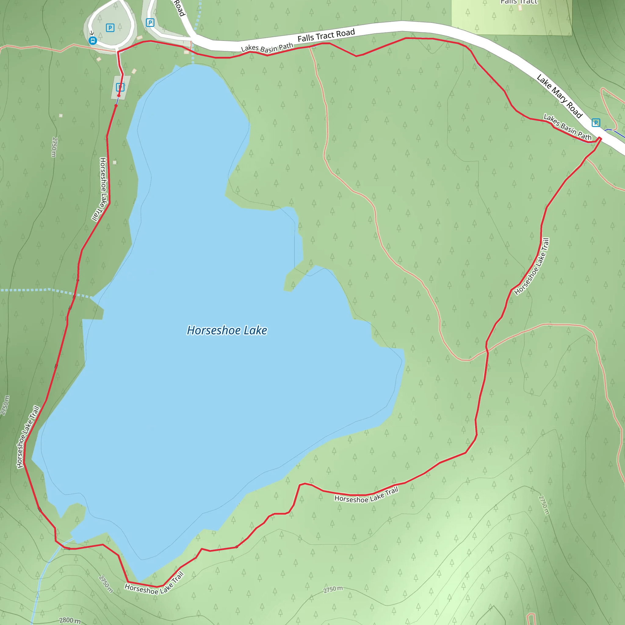 Horseshoe Lake Loop Trail mobile static map